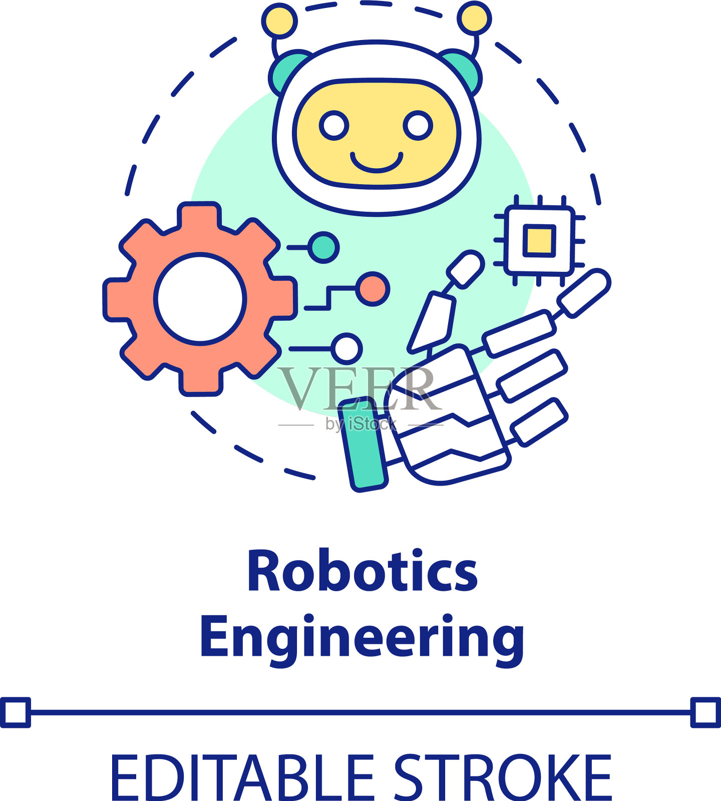 机器人工程概念图标插画图片素材