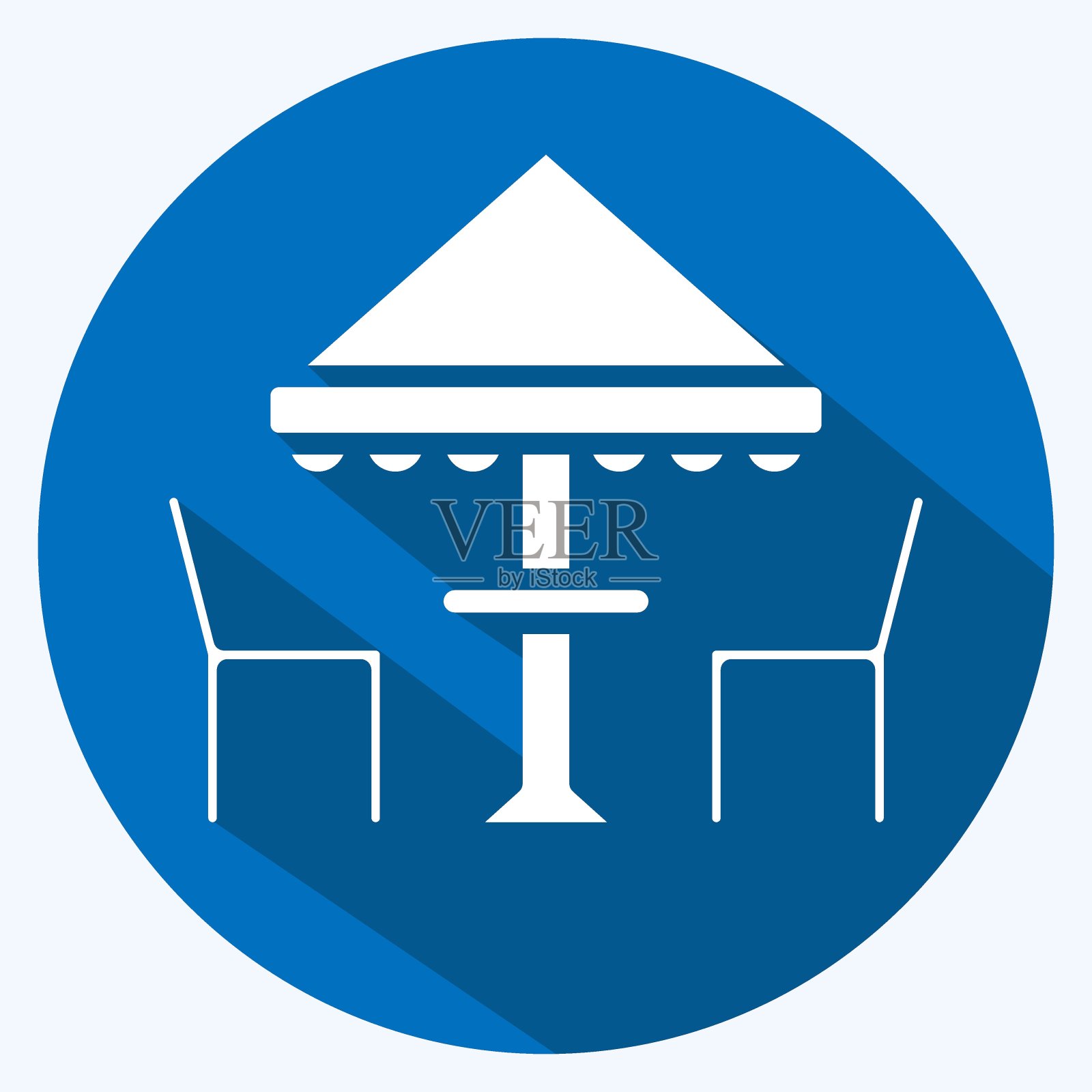 图标的帐篷。适合作为城市公园的标志。长长的阴影风格。简单的设计可编辑。设计模板向量。简单的说明插画图片素材