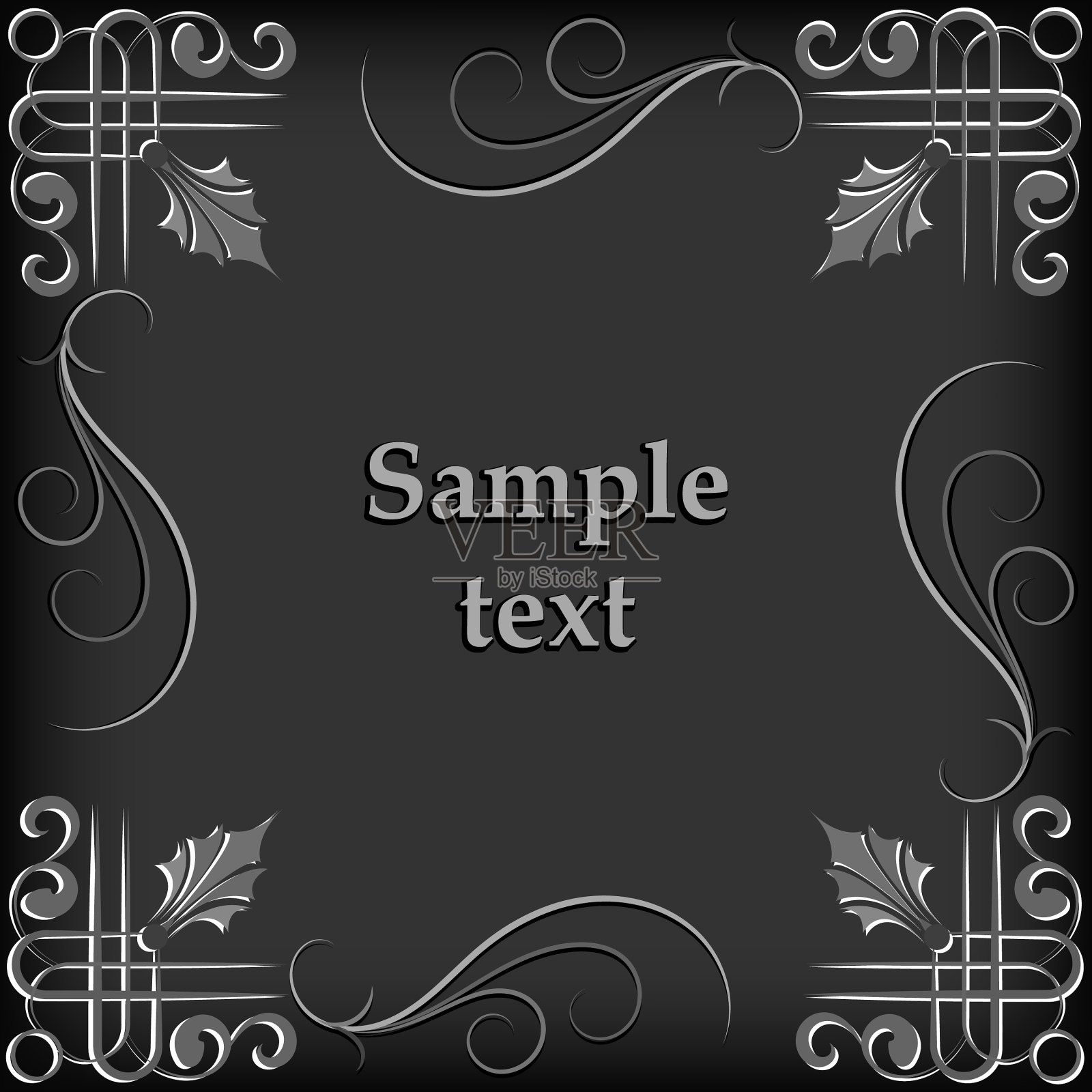 中单色模式文本的框架插画图片素材