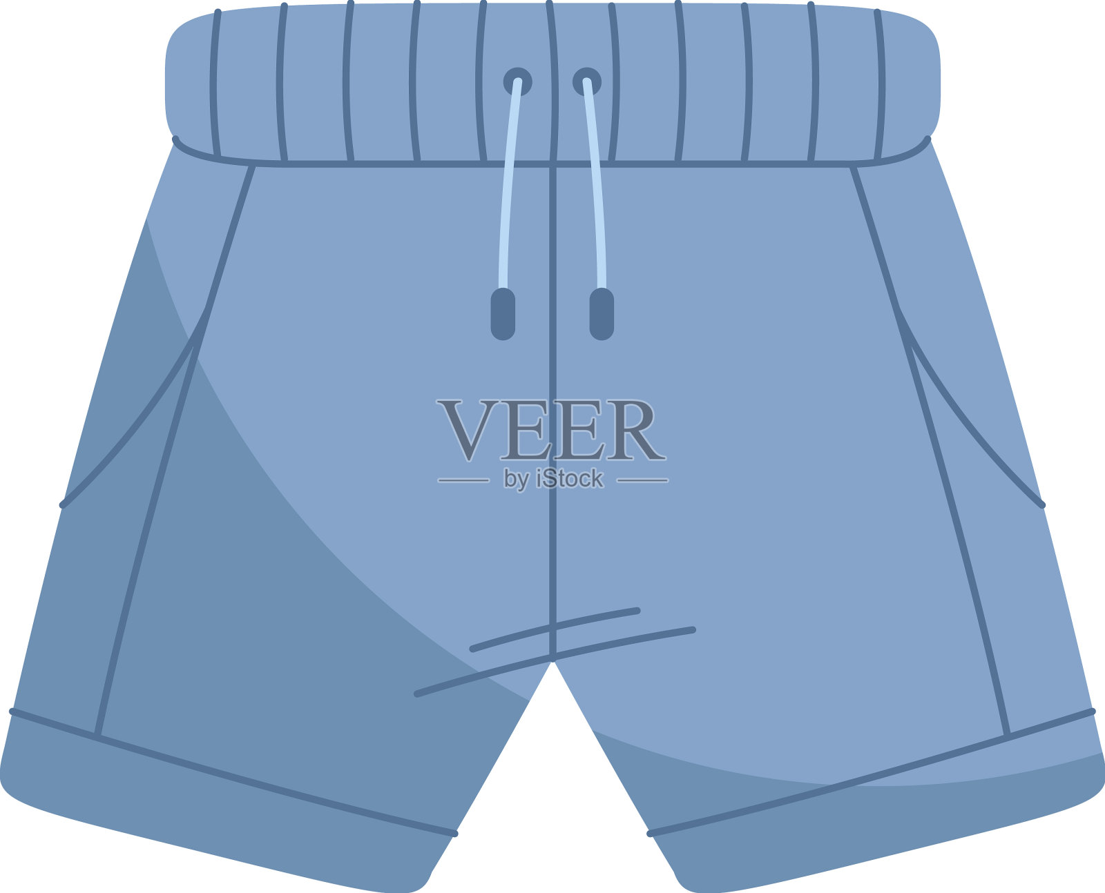 蓝色短裤的衣服设计元素图片