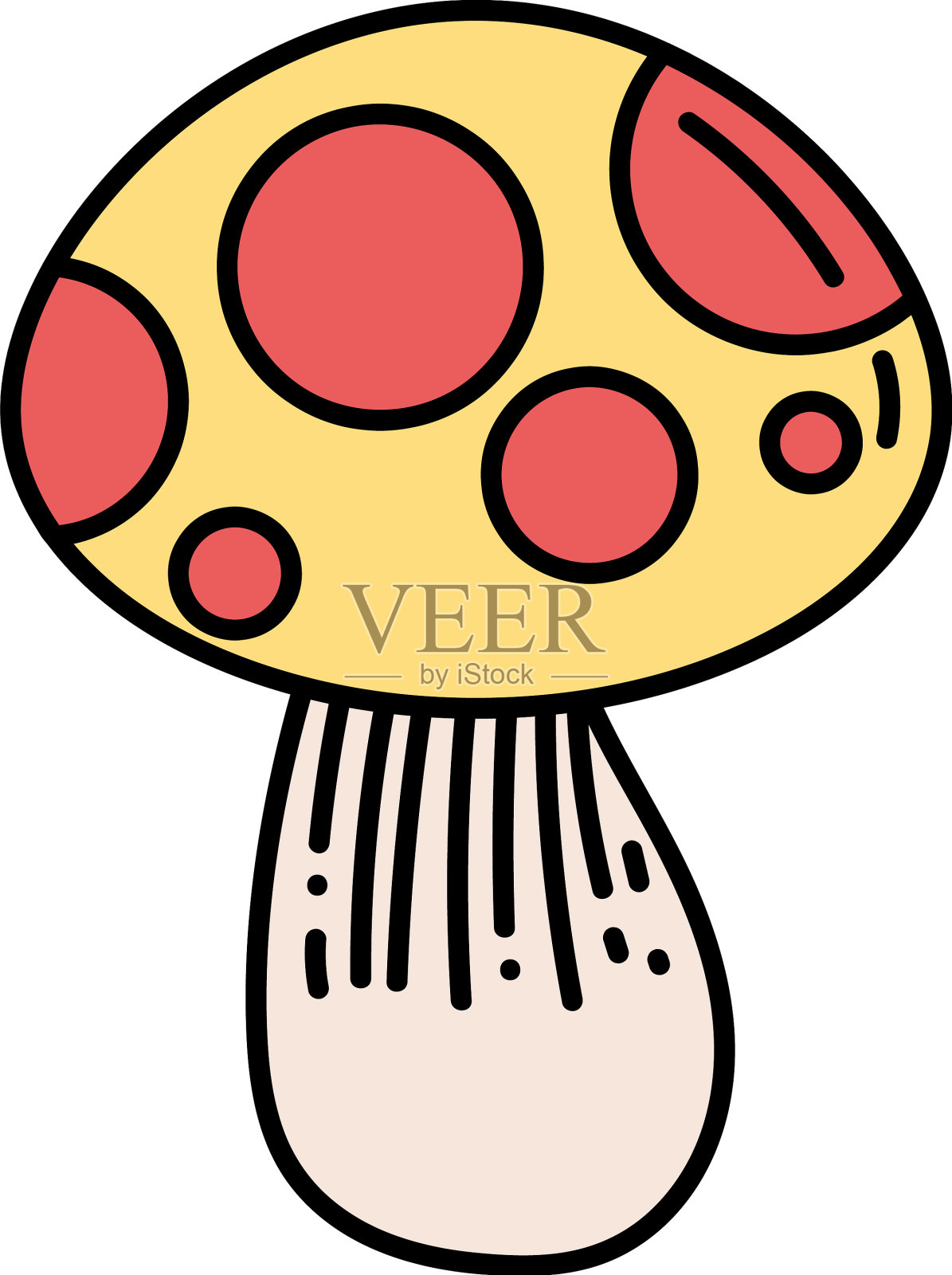 真菌植物纹身设计元素图片