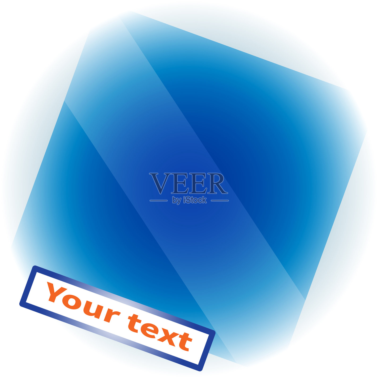 天蓝色横幅与地方的文字插画图片素材