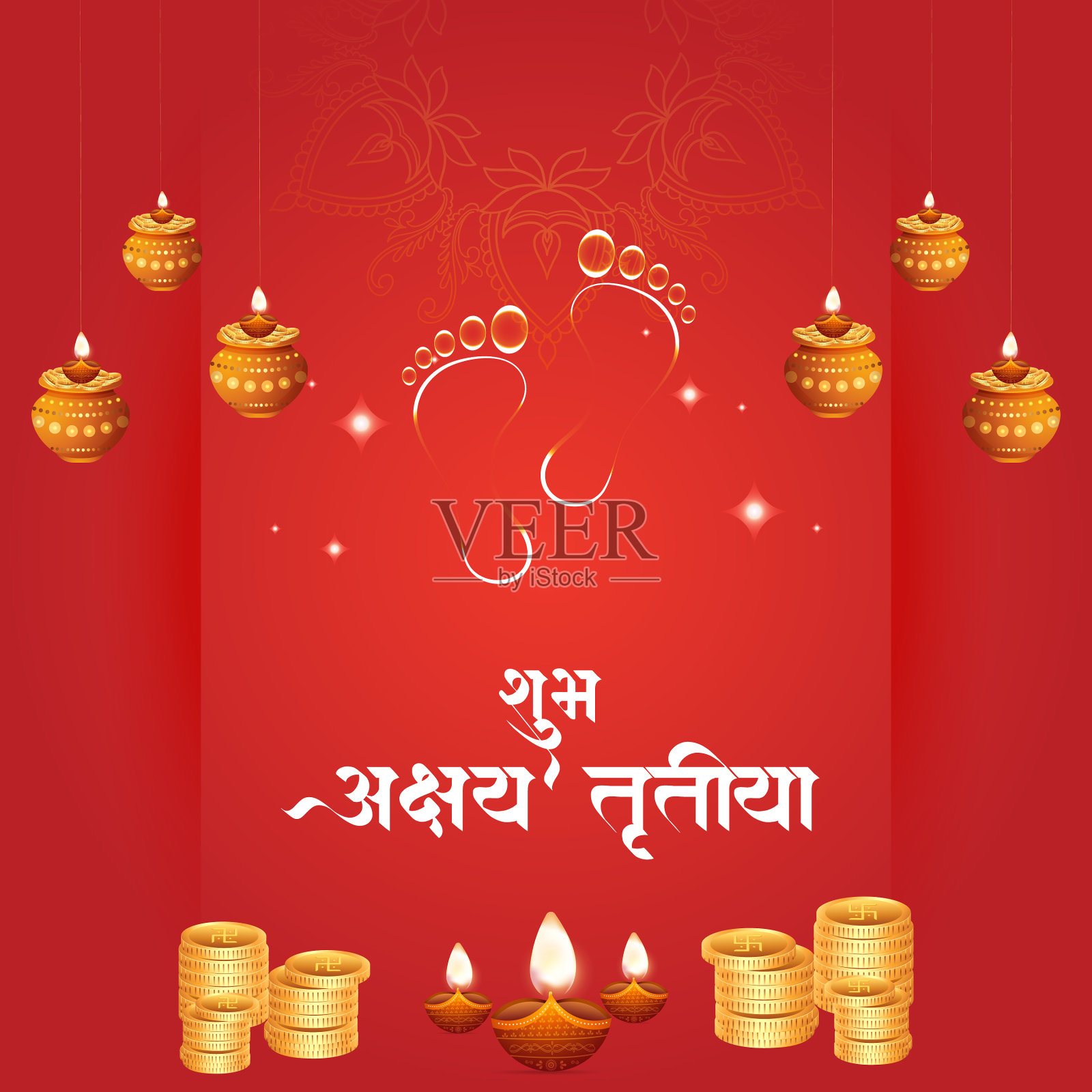 横幅设计的快乐akshaya tritiya插画图片素材