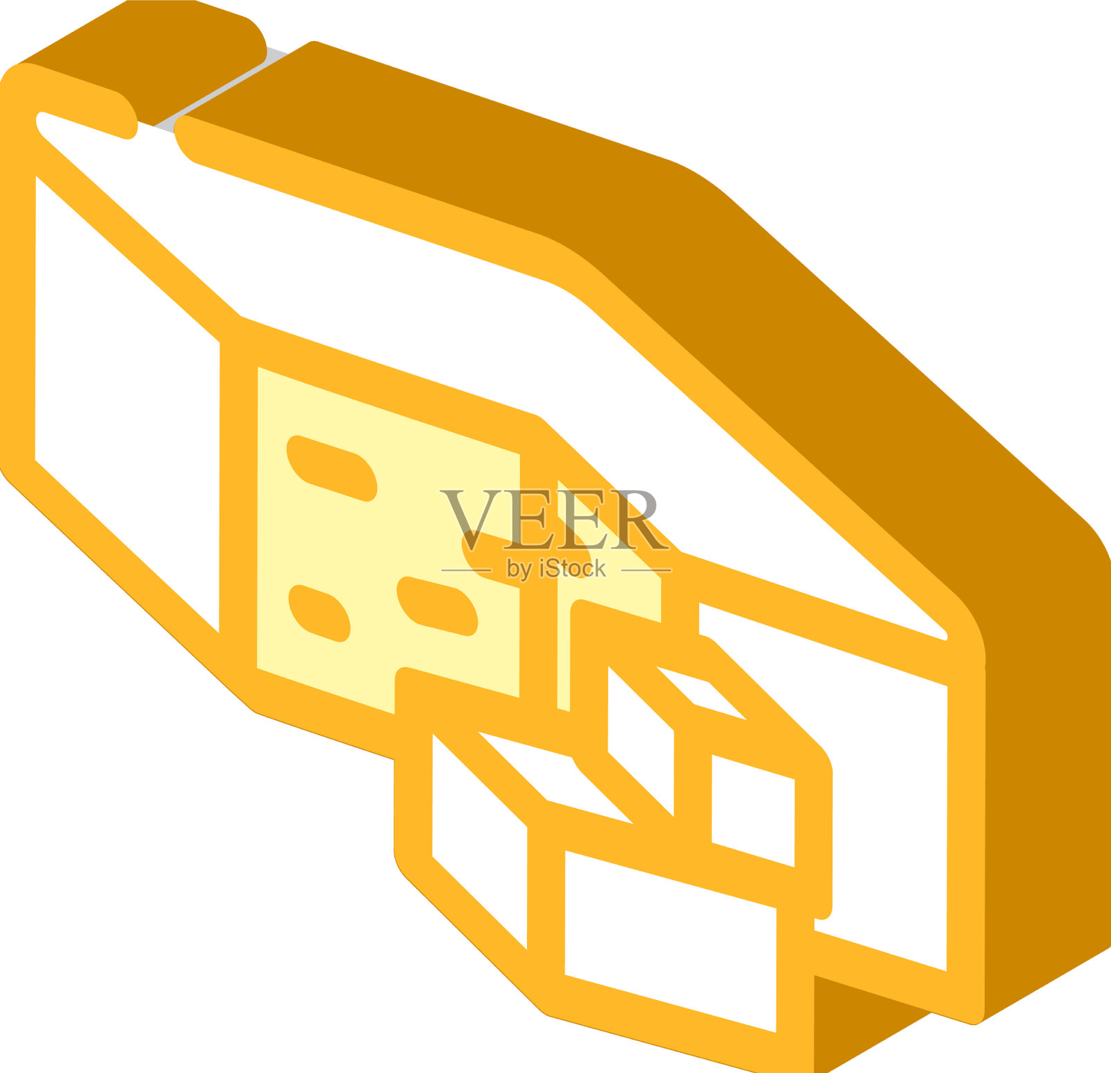 切达奶酪等距图标设计元素图片