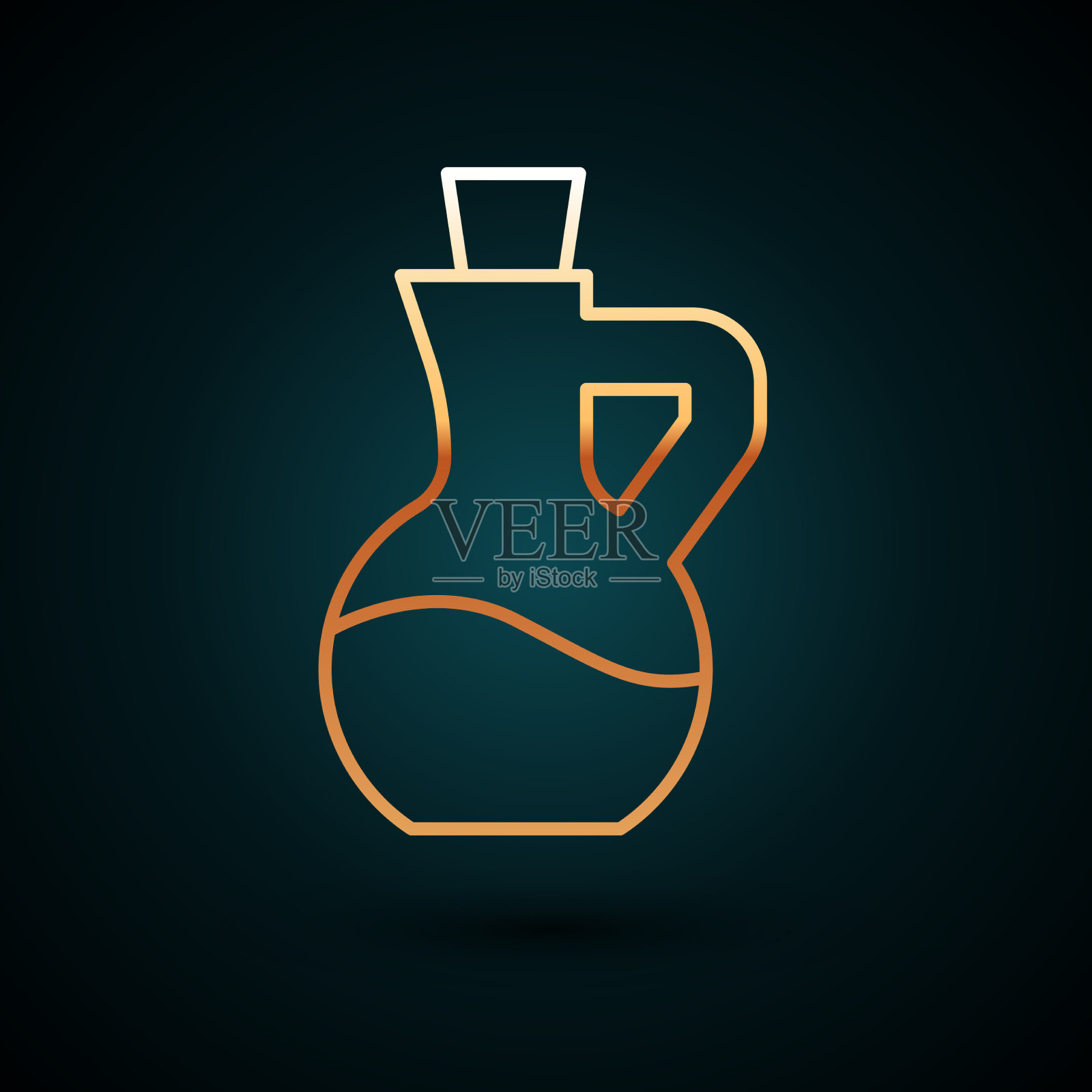 金线瓶橄榄油图标孤立上插画图片素材