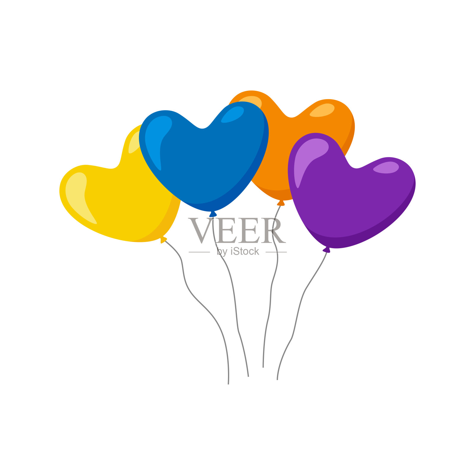 气球孤立在白色背景设计元素图片