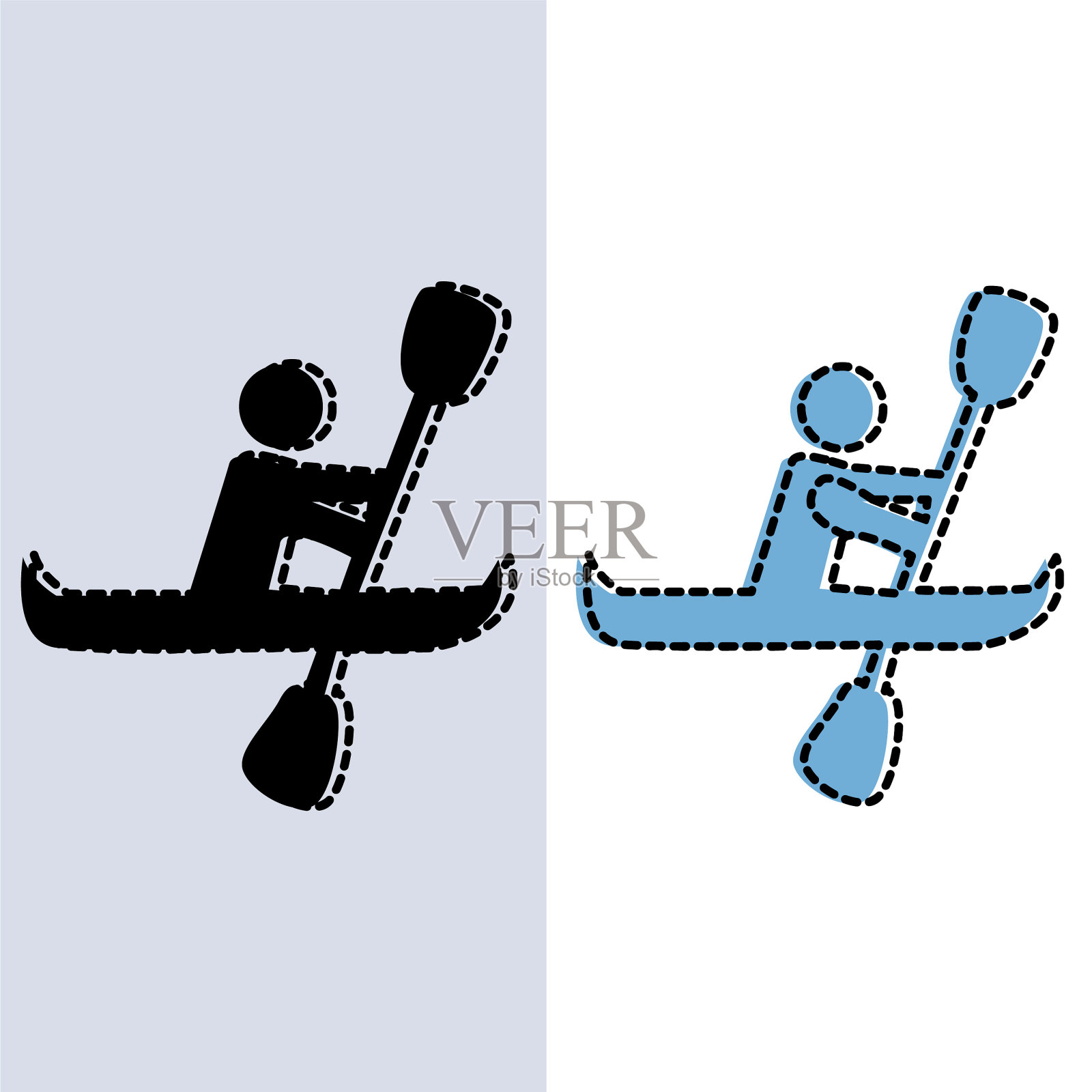 在河流或湖泊中做树冠的人设计元素图片