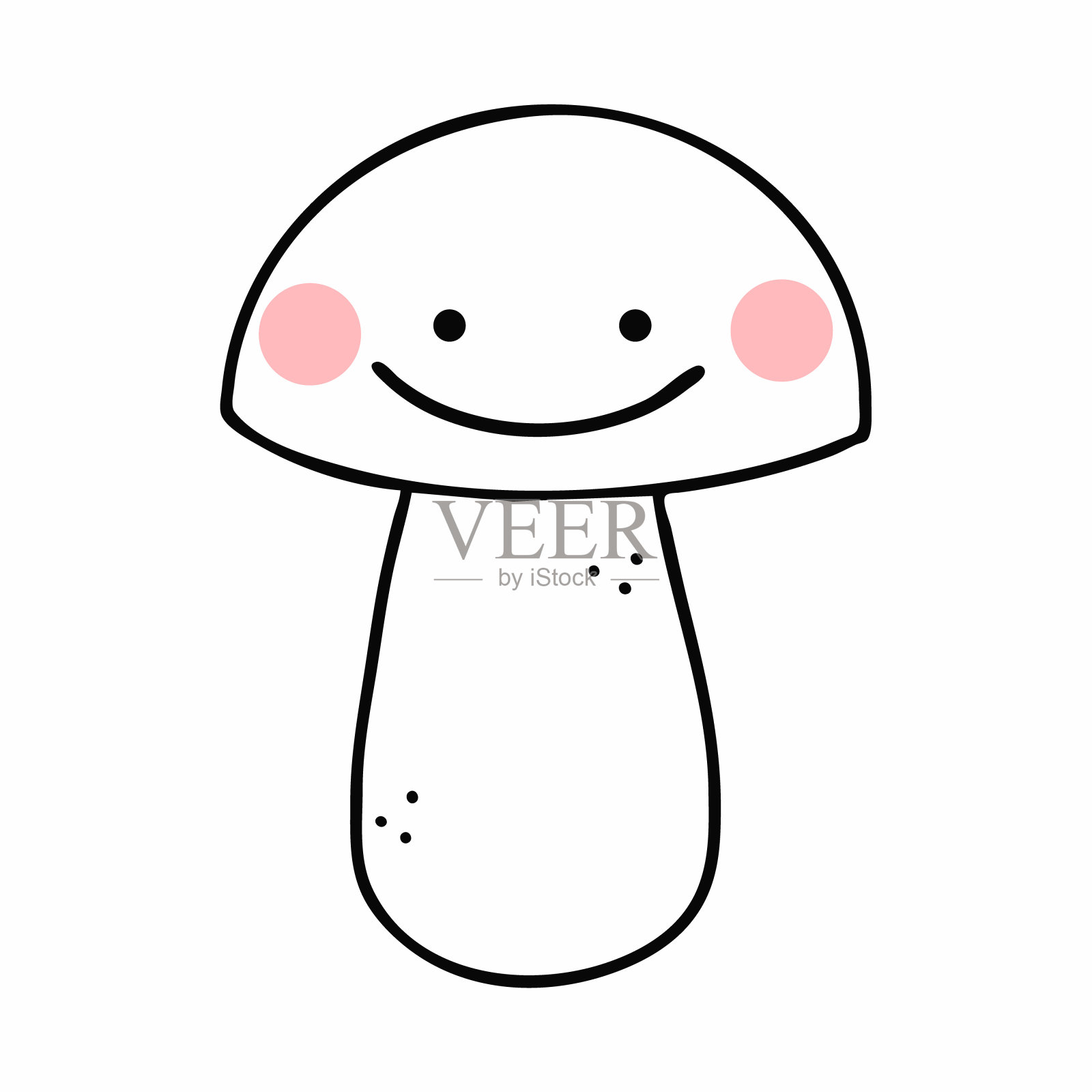 可爱的蘑菇。儿童填色书。矢量插图涂鸦。明信片装饰元素。插画图片素材