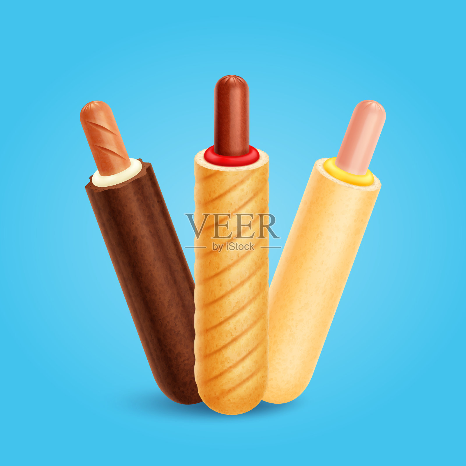 热挖三人组合插画图片素材