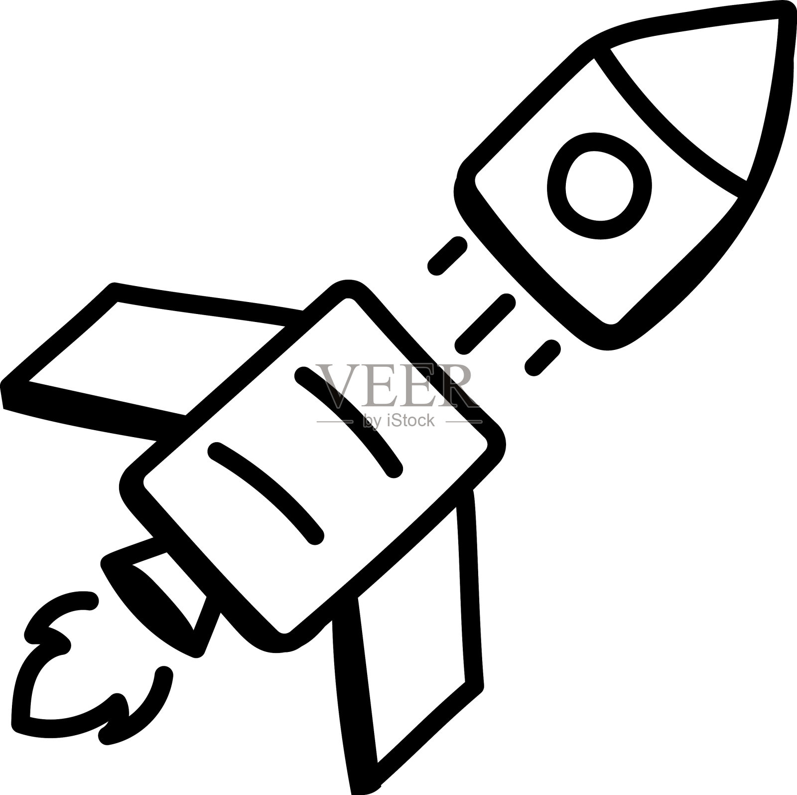 太空火箭插画图片素材