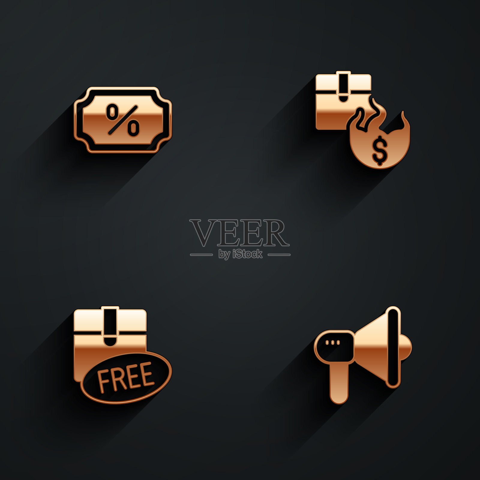 设置折扣百分比标签热价格纸箱图标素材