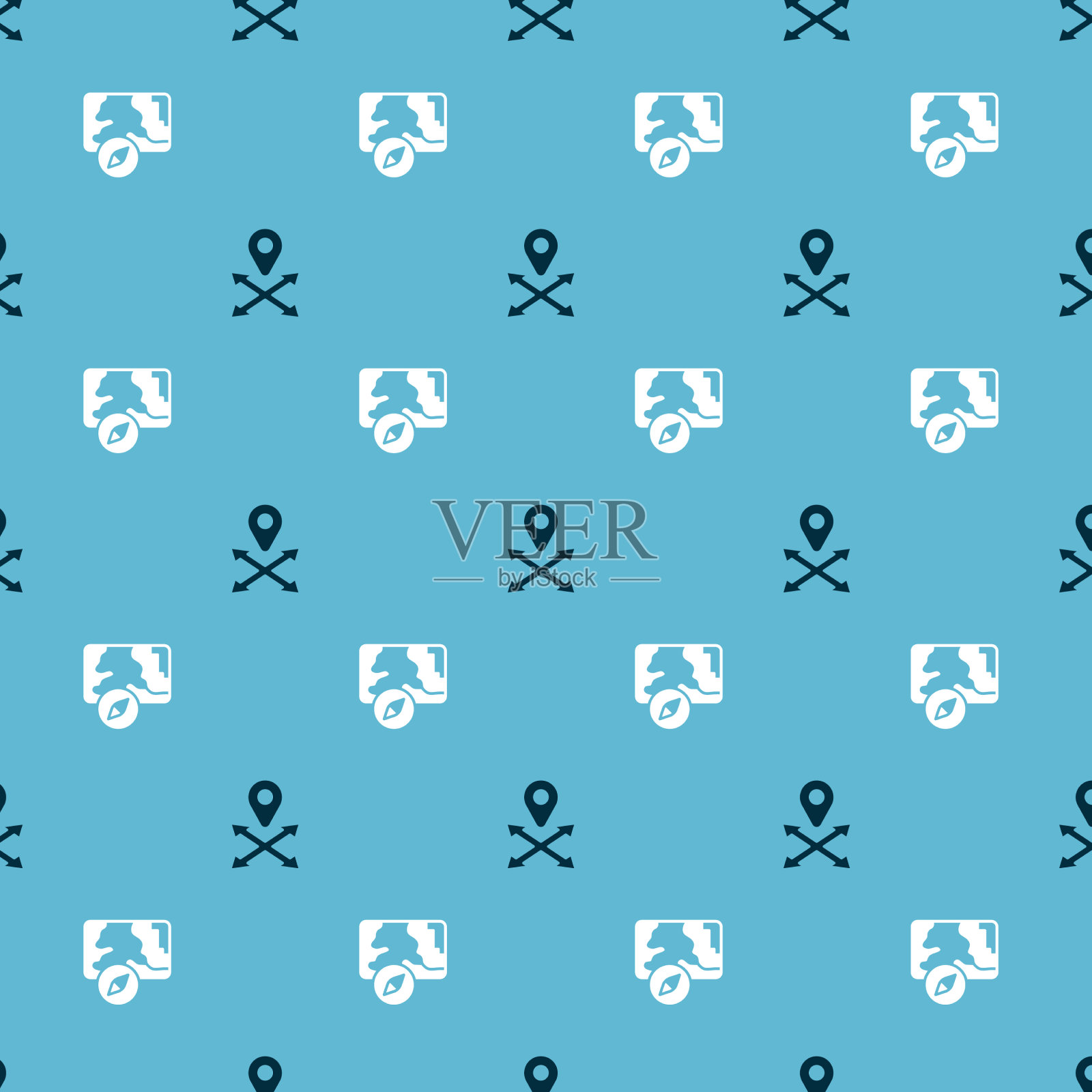 设置位置和城市地图导航无缝图标素材