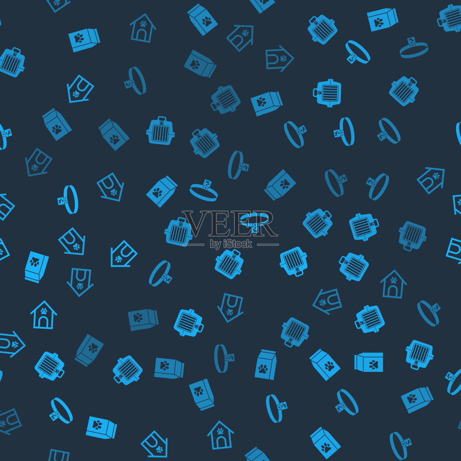 为宠物宠物携带箱狗设置食物袋图标素材