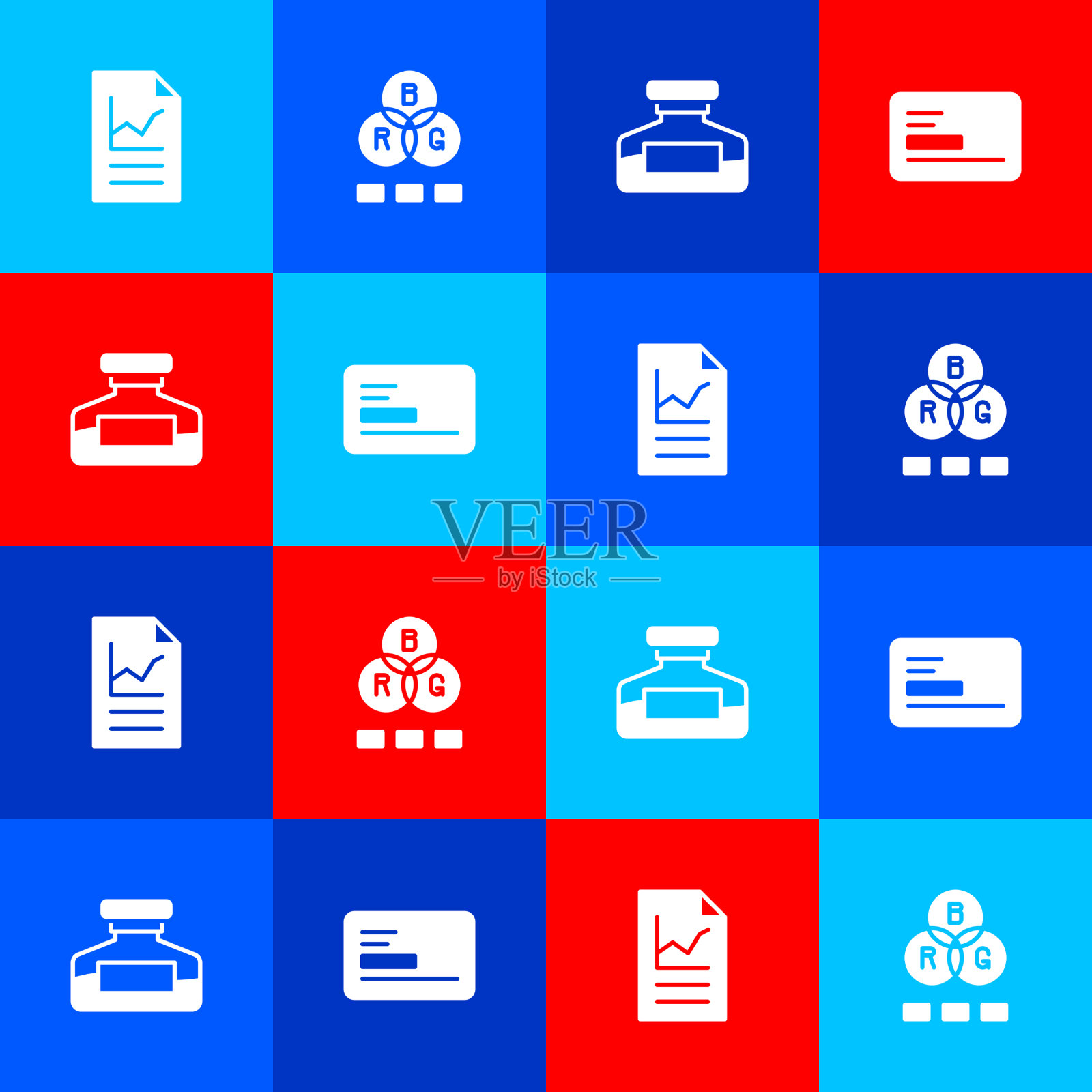 设置文档与图形图表RGB颜色混合图标素材