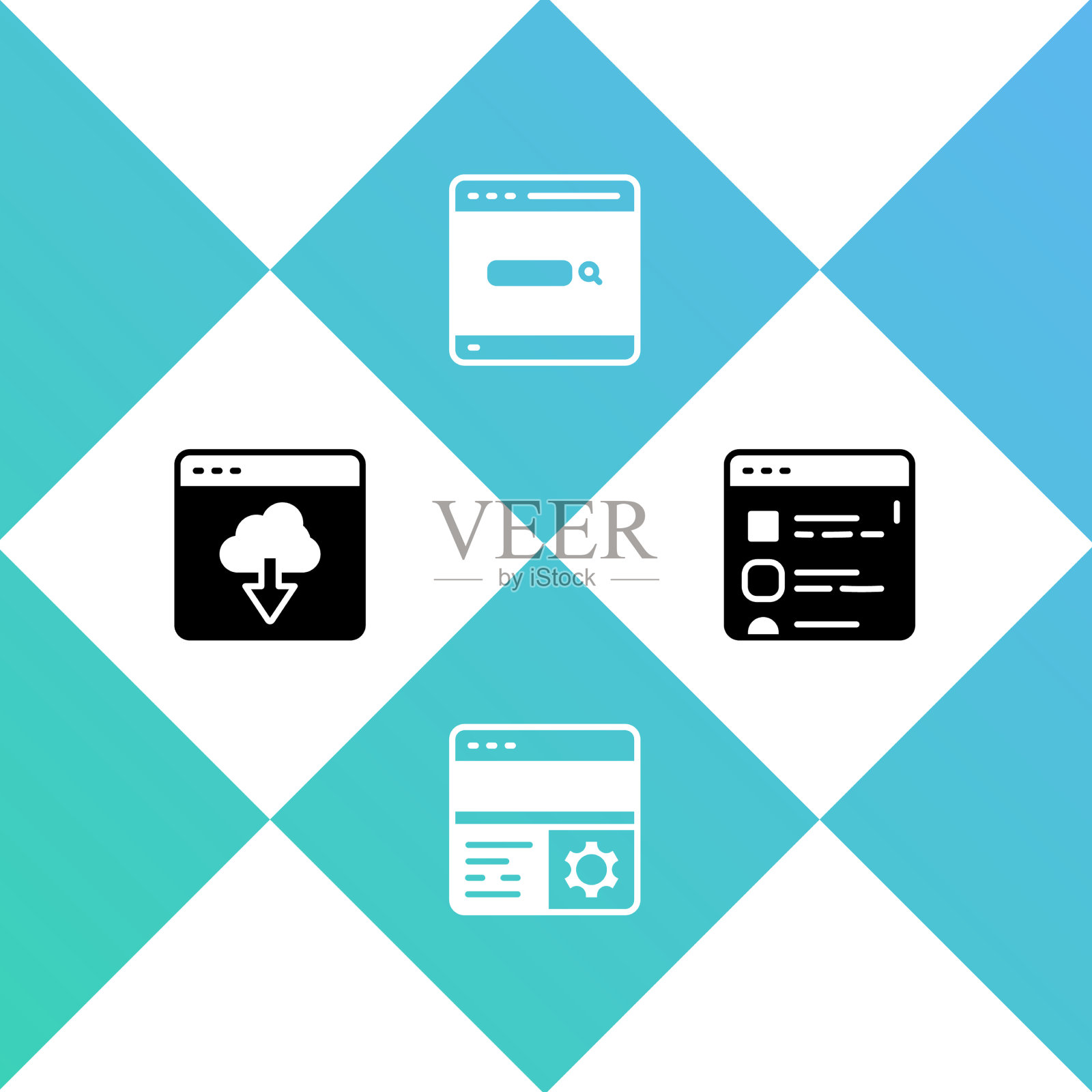 设置云技术数据传输调试图标素材