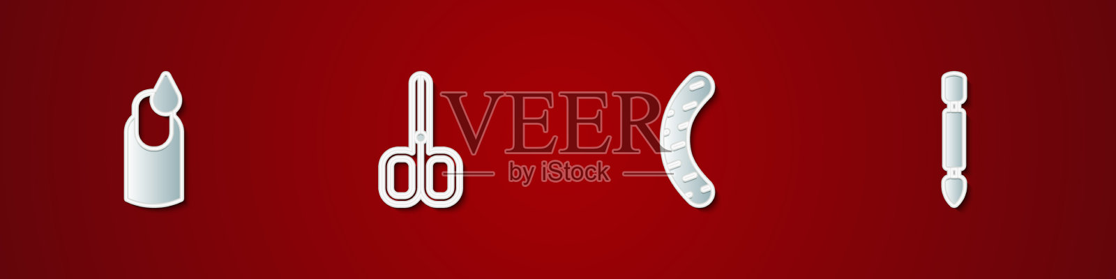 设置指甲剪、锉刀和角质层插画图片素材