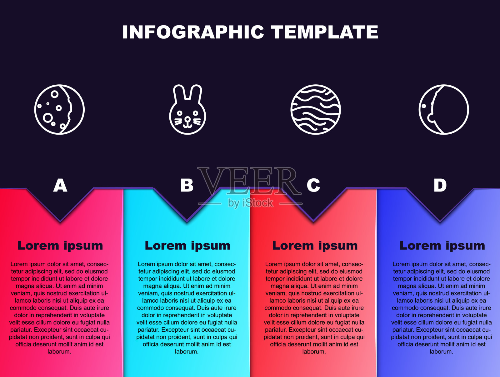 设定兔星座的日蚀线行星插画图片素材