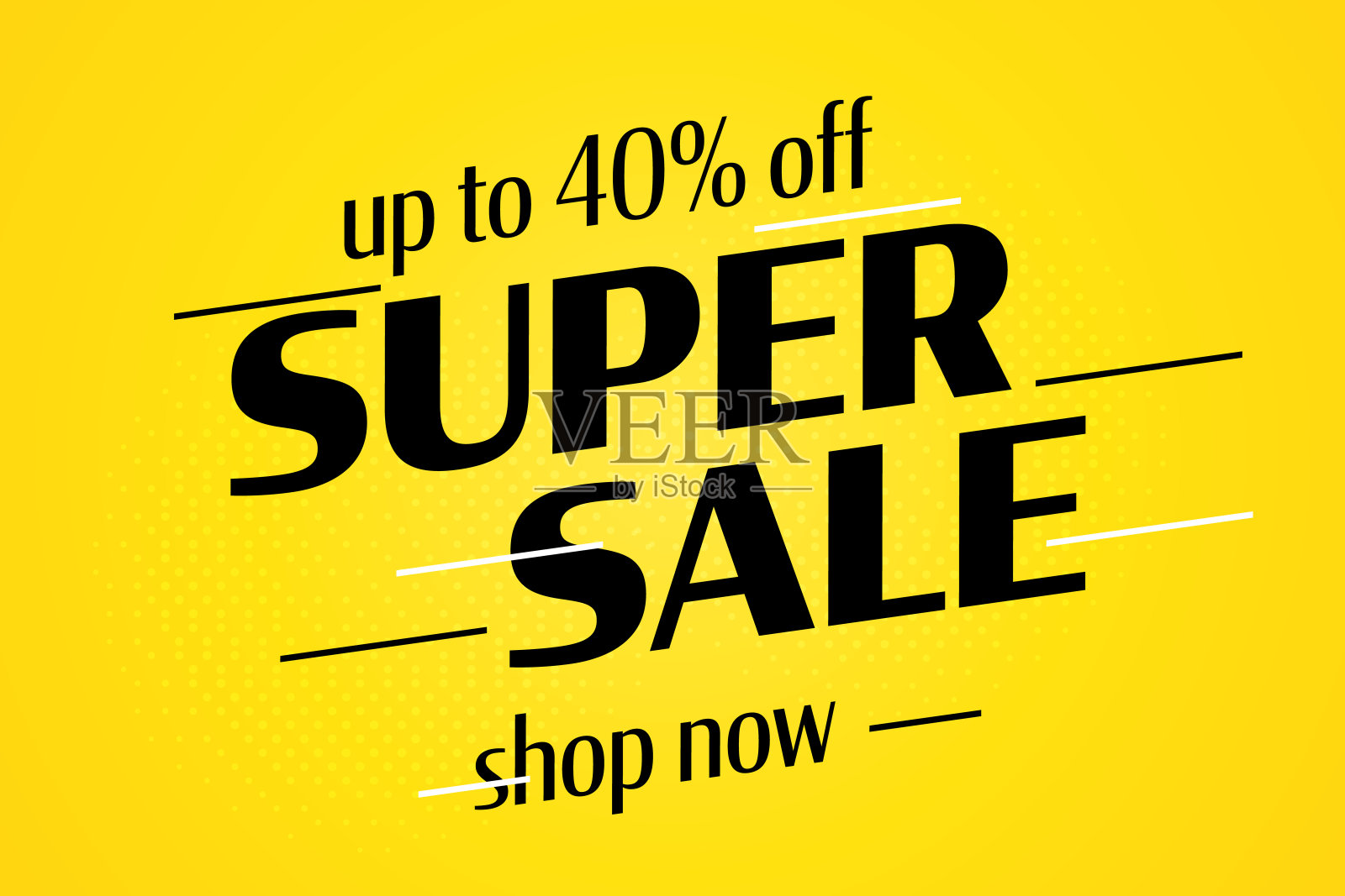 超级促销横幅提供高达四折的优惠设计模板素材