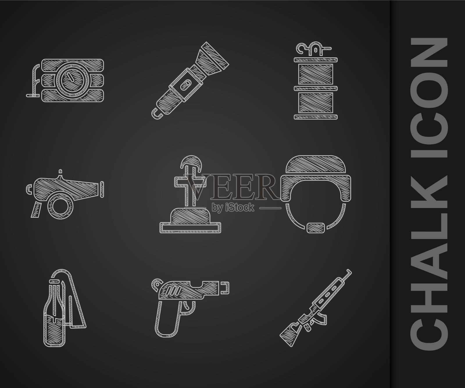 设兵坟手枪或狙击步枪图标素材