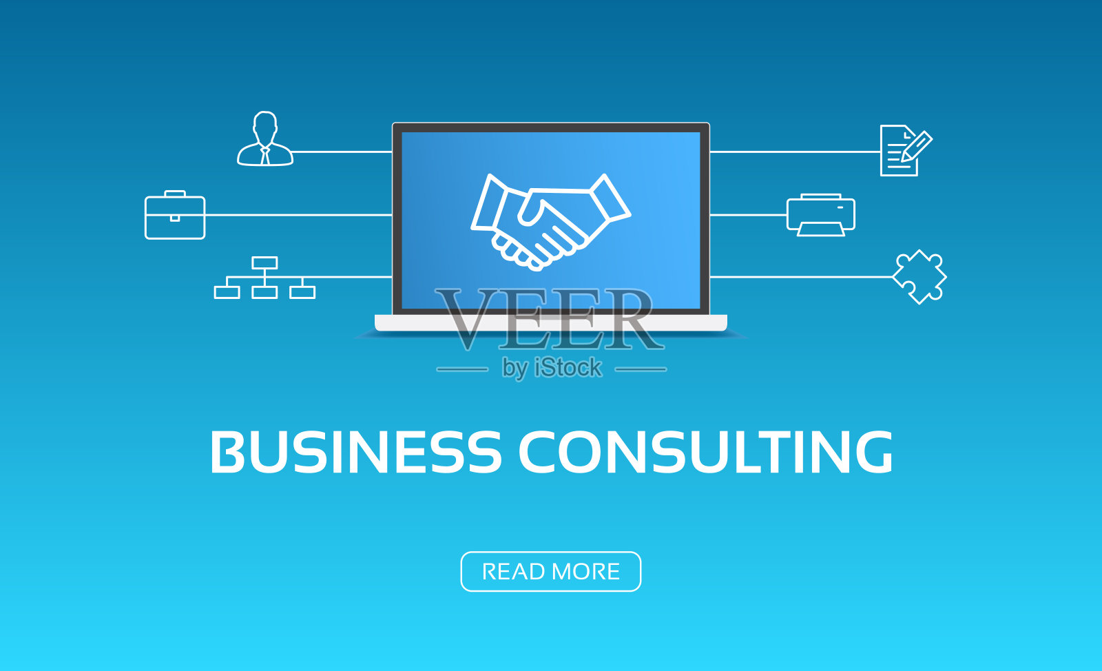 商务咨询笔记本电脑和图标设计模板素材