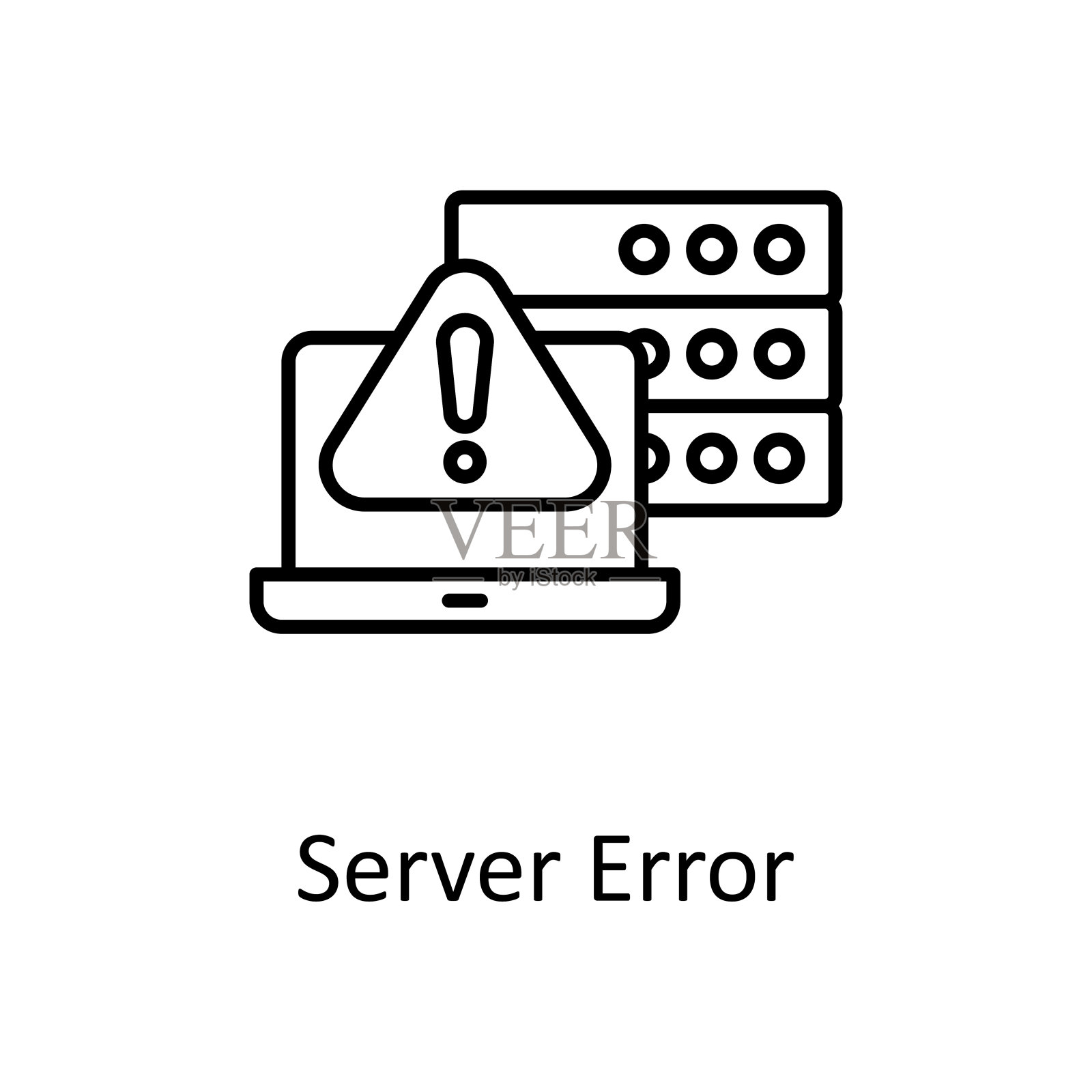 服务器错误矢量轮廓图标设计插图。杂项符号白色背景EPS 10文件插画图片素材