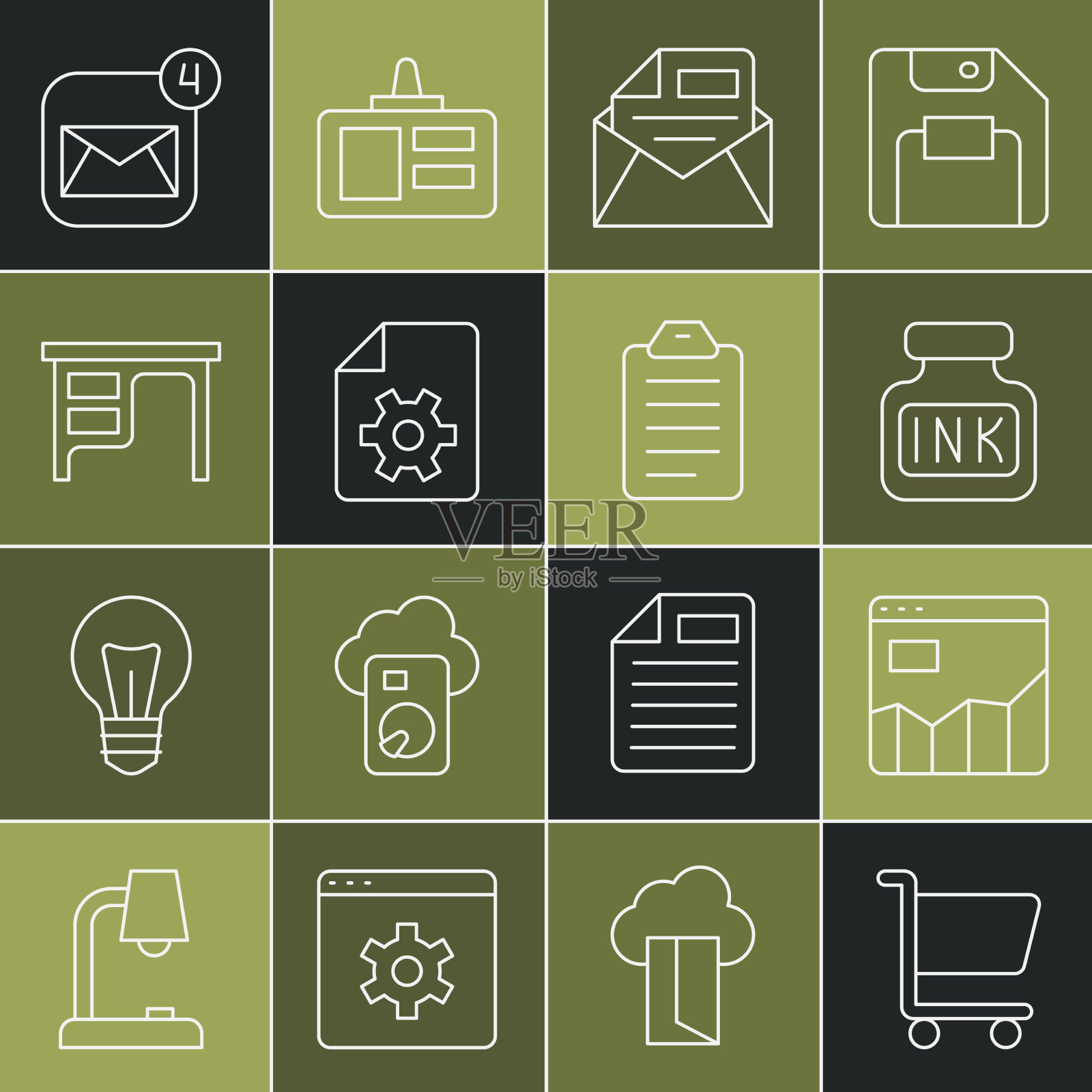 设置线购物车图表信息图设计模板素材