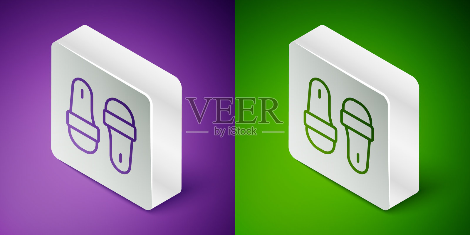 等距线桑拿拖鞋图标隔离上图标素材