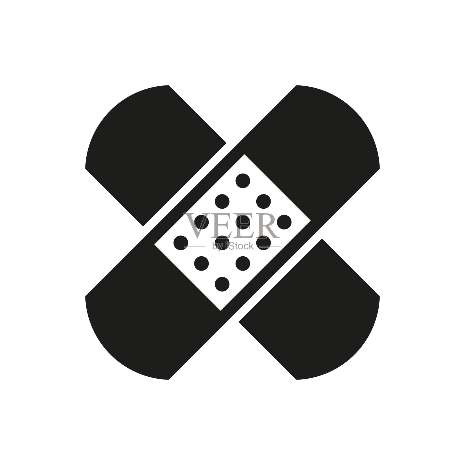 石膏图标孤立在白色背景设计元素图片