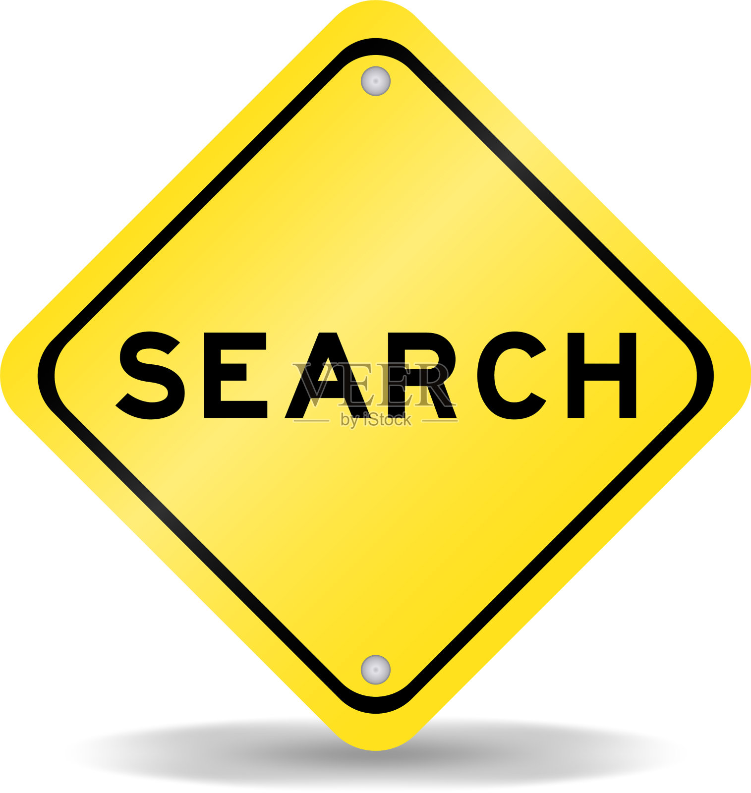 黄色交通标志带字搜索设计元素图片
