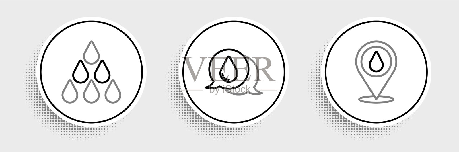 设置线水滴与位置和图标图标素材