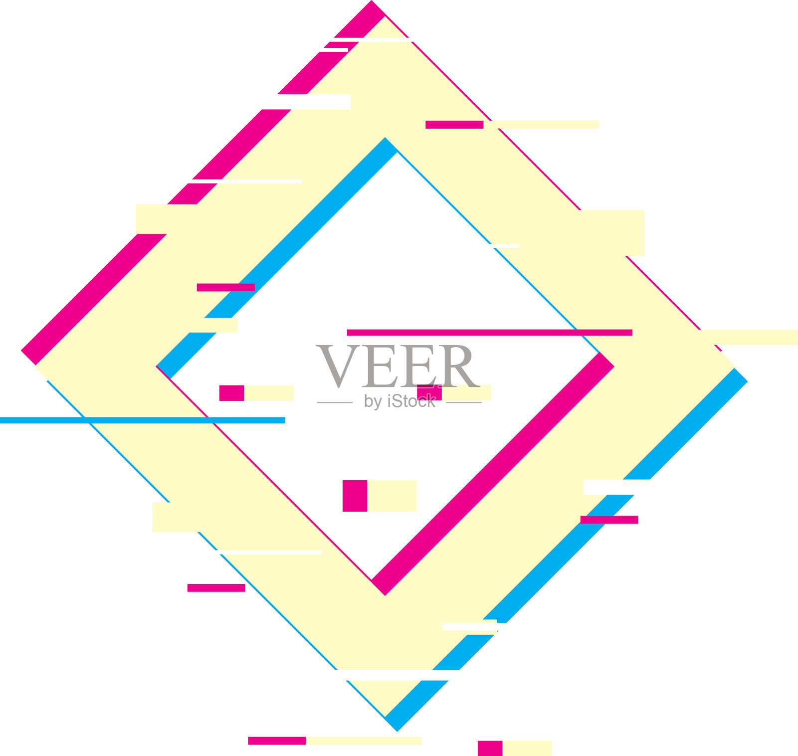 带有故障效果的钻石设计元素图片