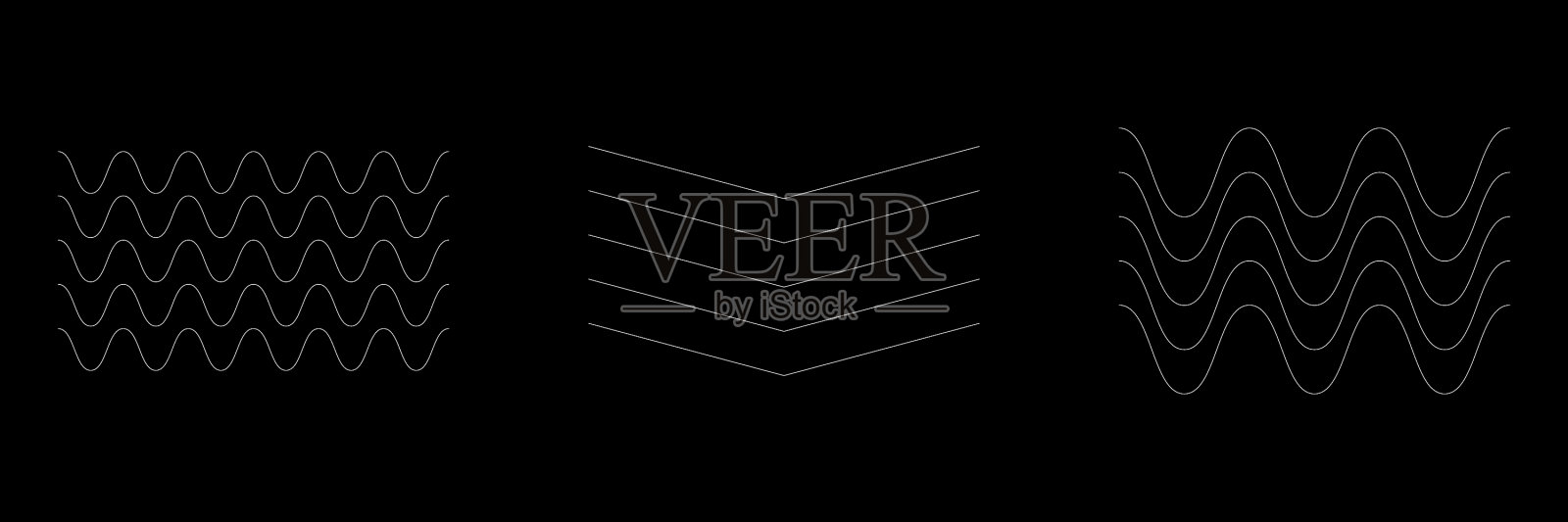 波浪形之字形纵横交错的条纹插画图片素材