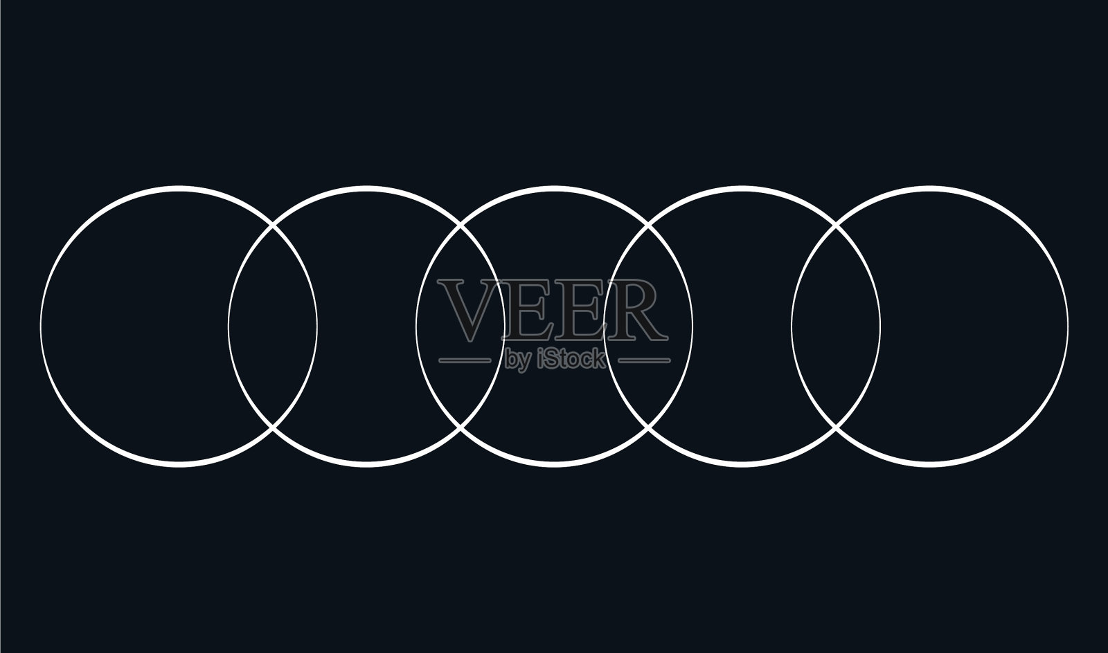 交叉重叠的圆环元素插画图片素材