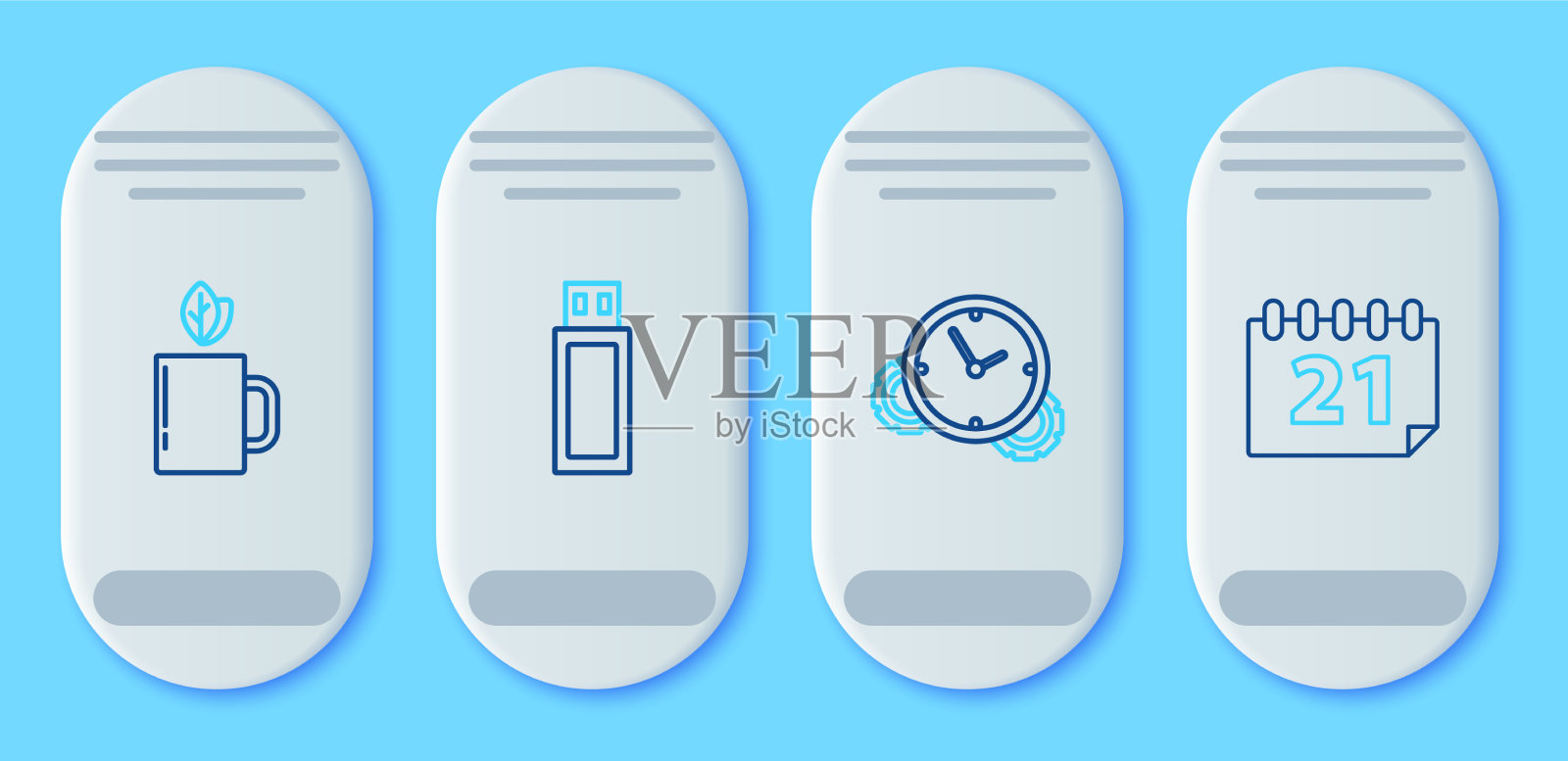 设置线usb闪存时间管理杯图标素材