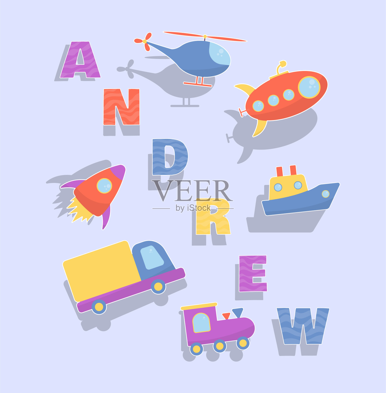 儿童拼图与不同类型的运输。孩子们可爱的对象。矢量图的概念插画图片素材