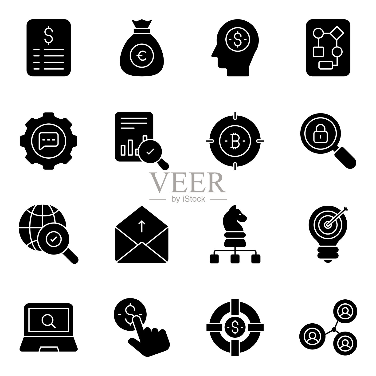 银行、金融和营销实体图标包图标素材