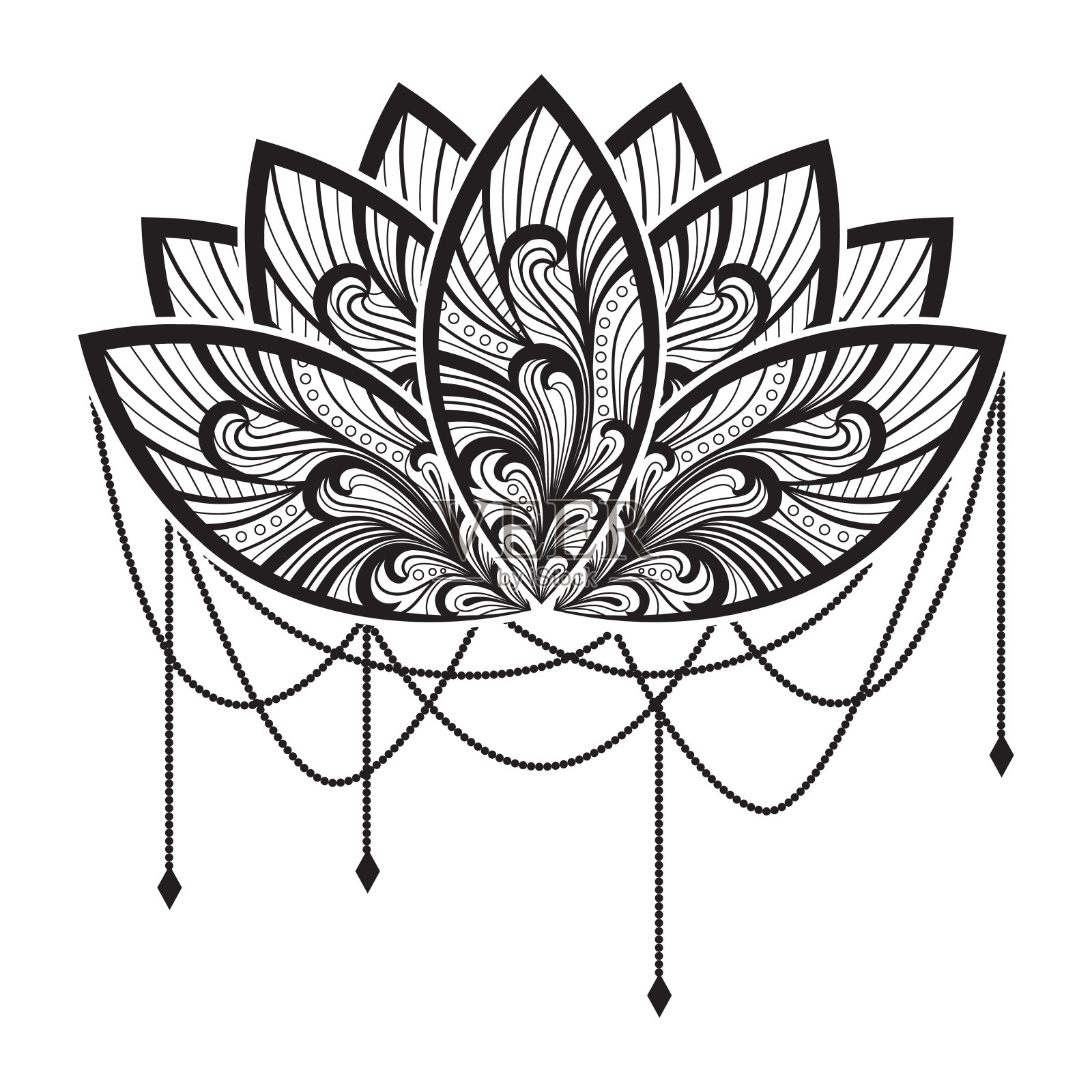 莲花插画图片素材