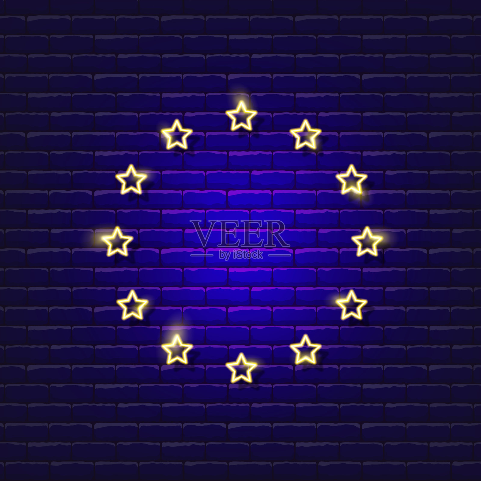 欧洲日霓虹灯招牌为插画图片素材