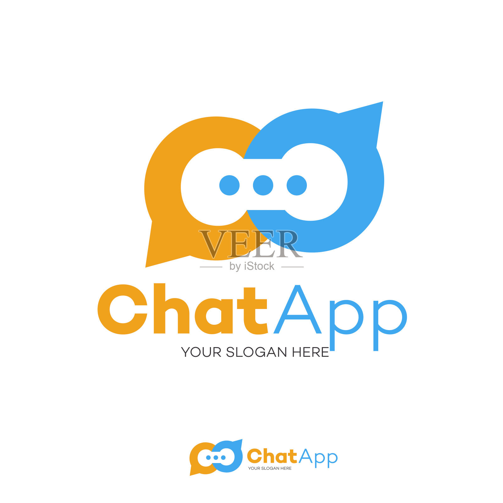 聊天标志平风格孤立的背景插画图片素材