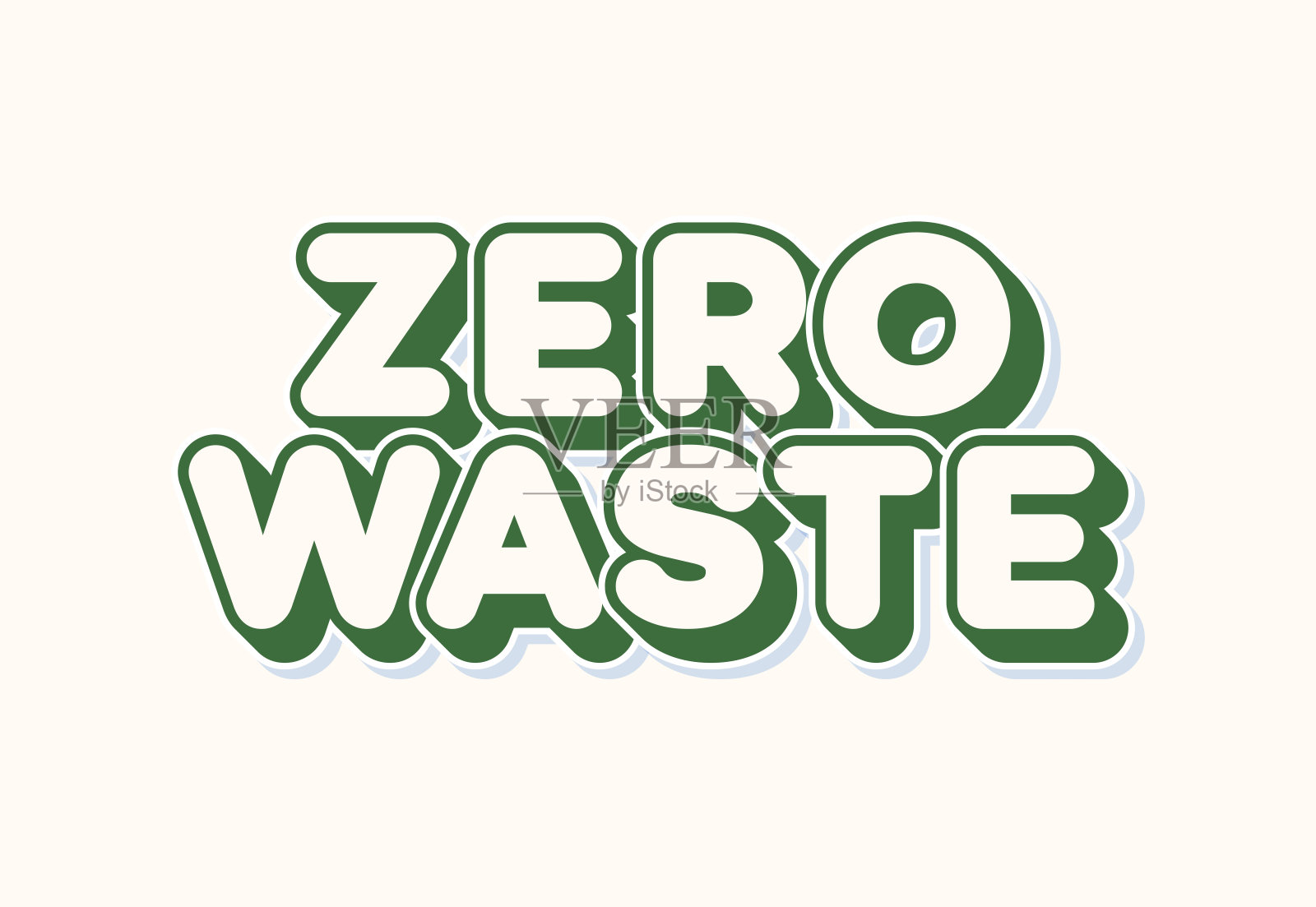 零浪费的标志时尚排版插画图片素材