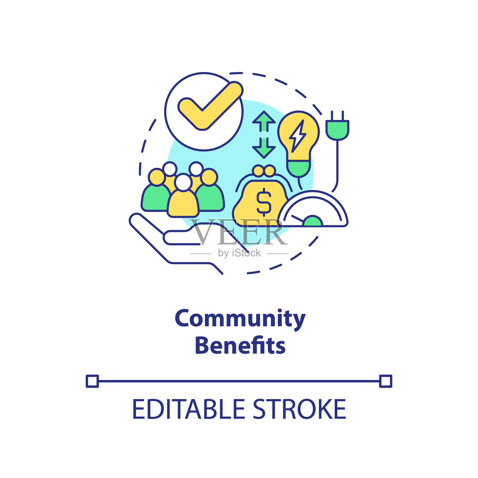 社区福利概念图标插画图片素材