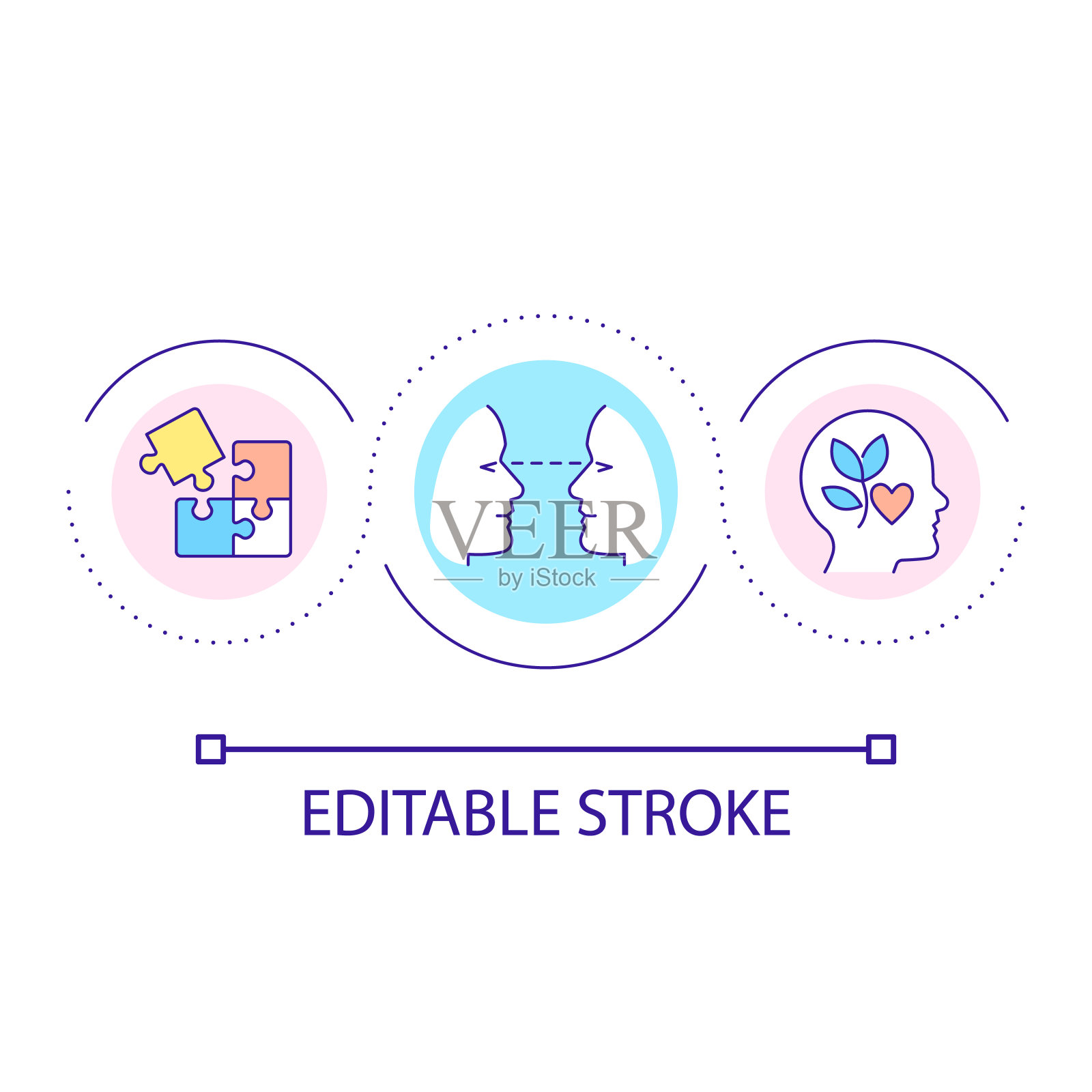 沟通技巧循环概念图标插画图片素材