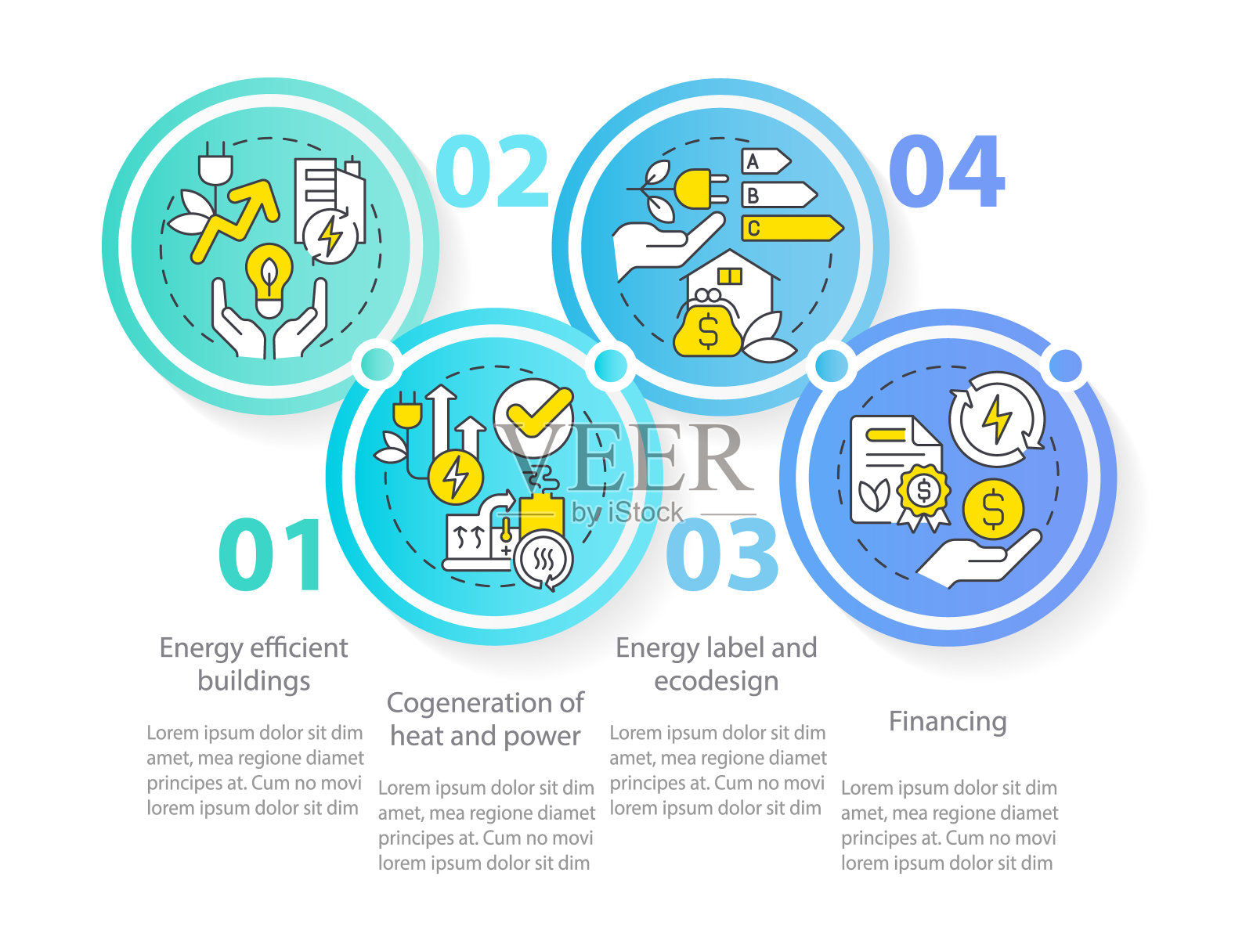 节能节能蓝圈信息图模板设计模板素材