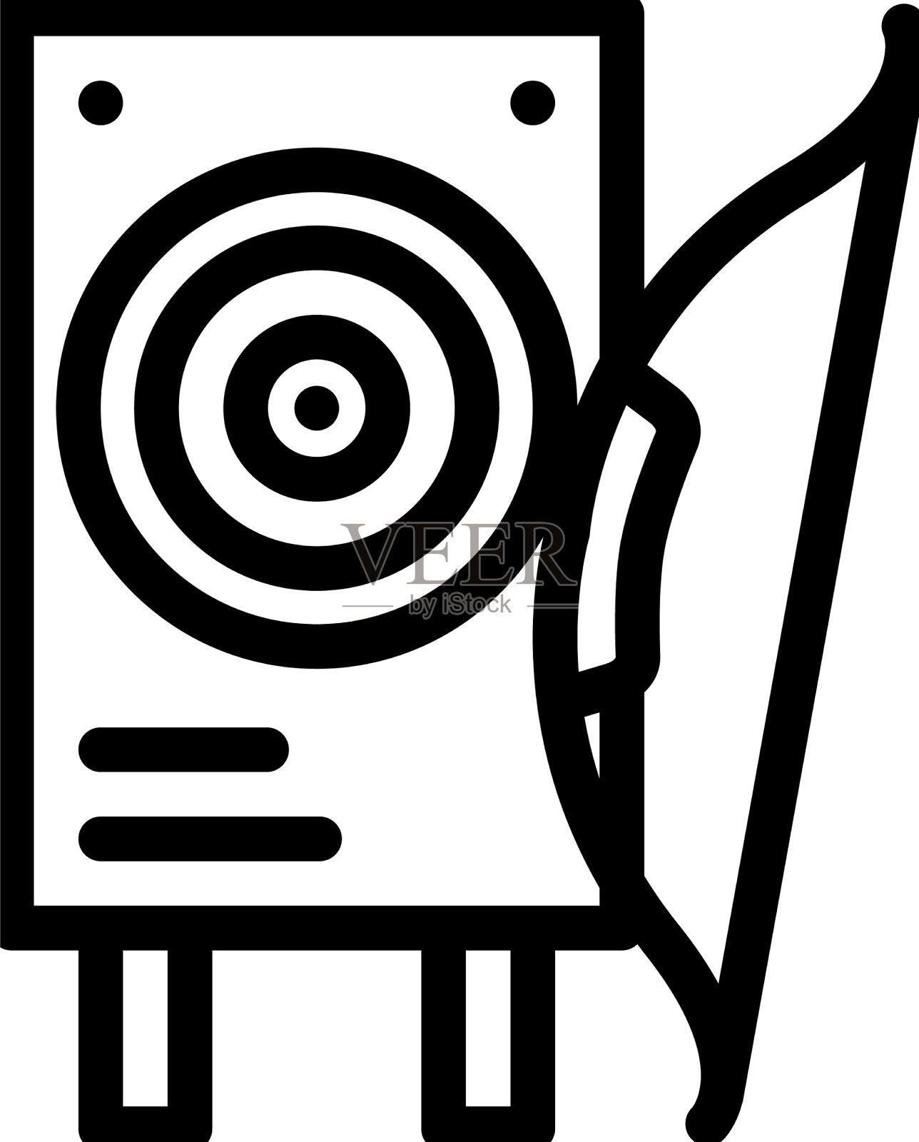 射箭运动线图标设计元素图片