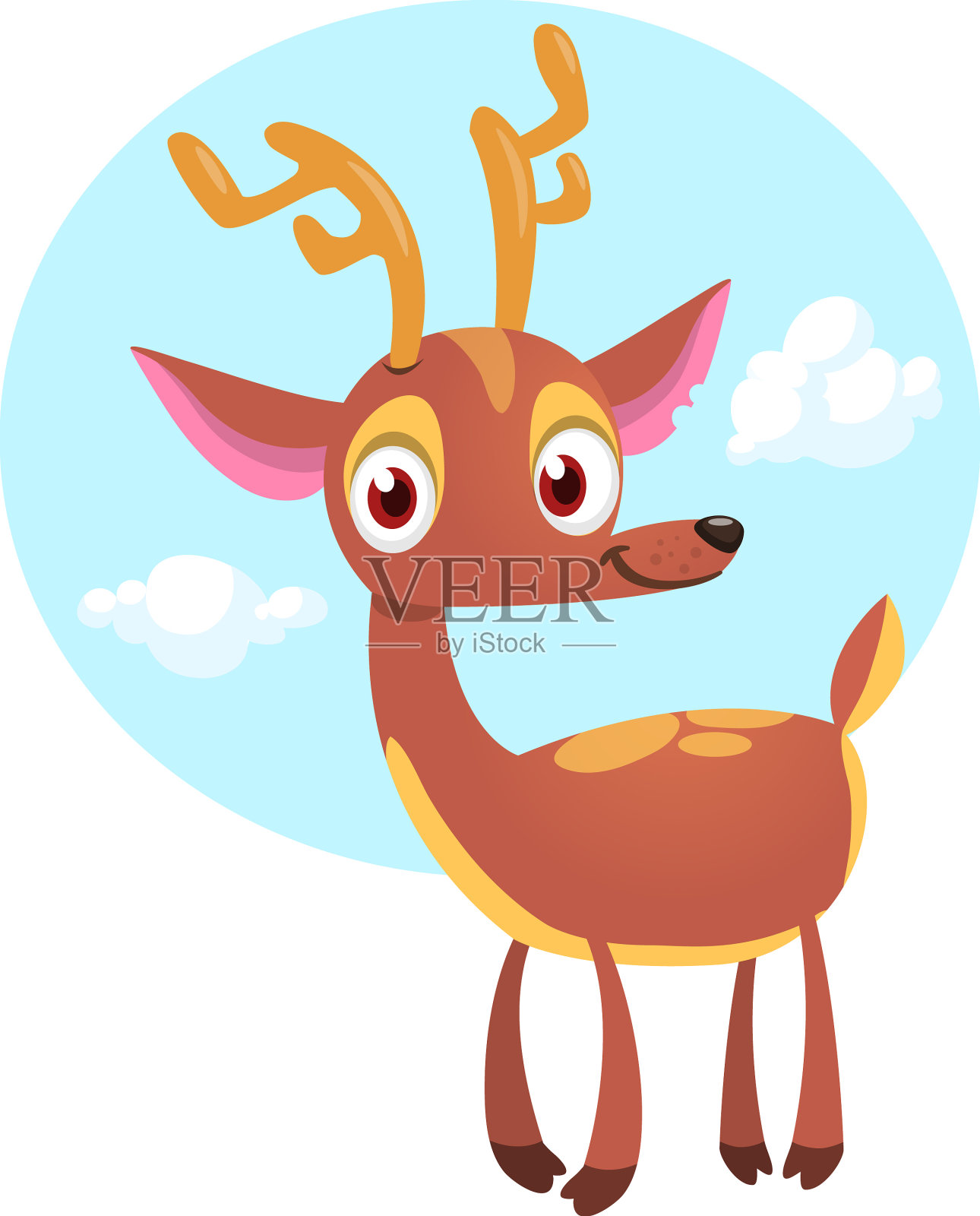 卡通鹿人物被孤立设计元素图片