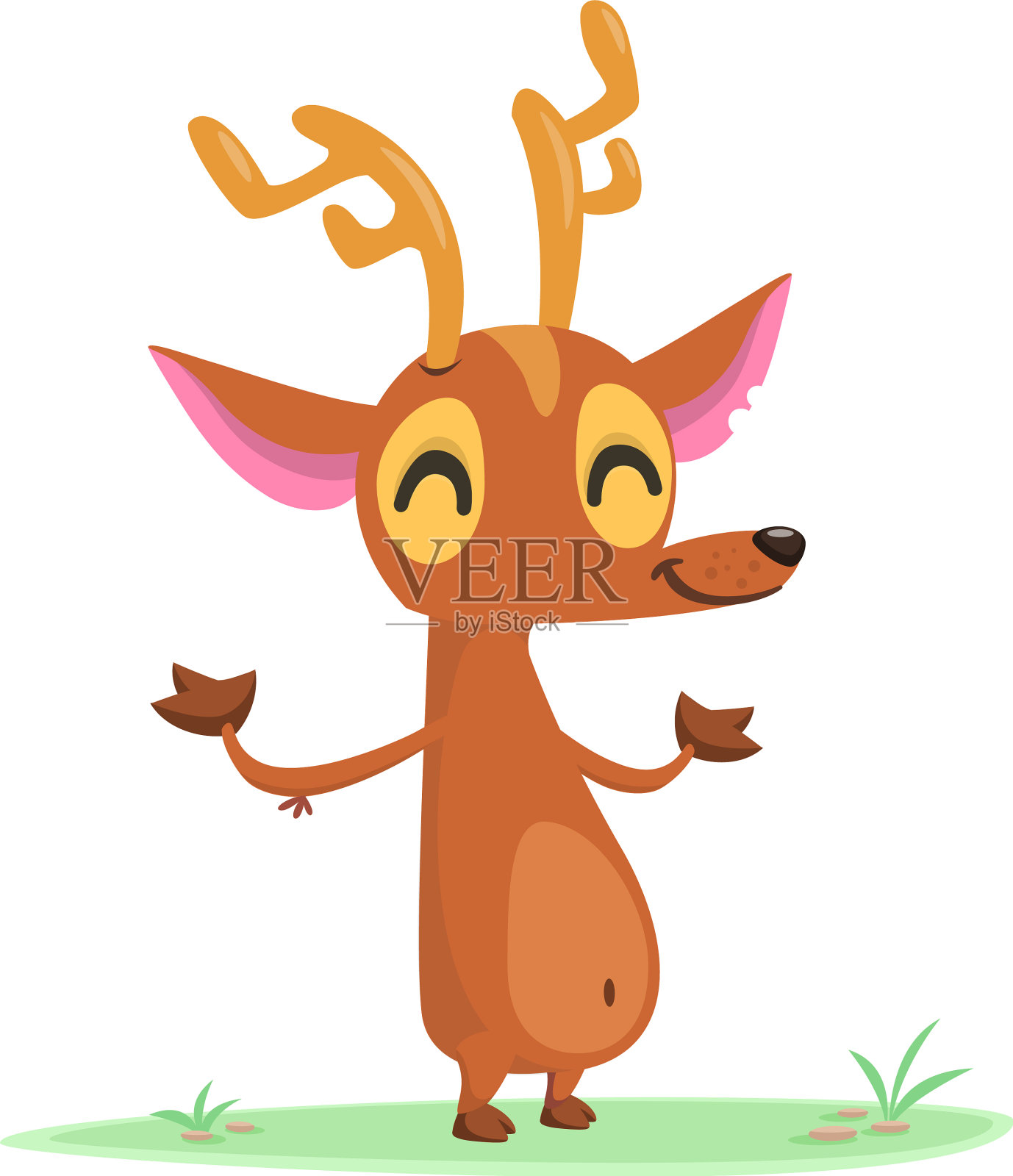 卡通鹿人物被孤立设计元素图片