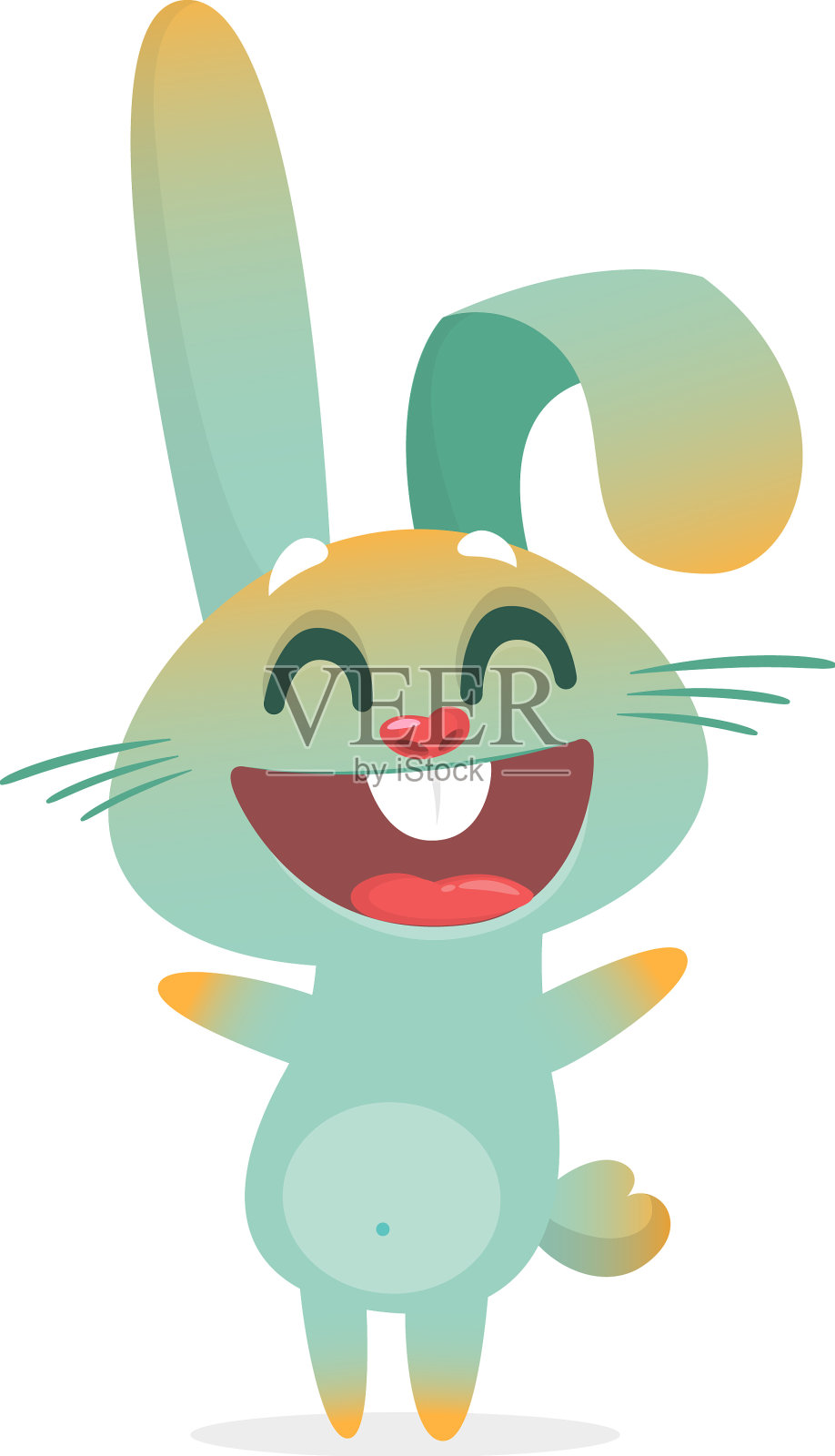 快乐可爱的卡通兔子复活节设计元素图片