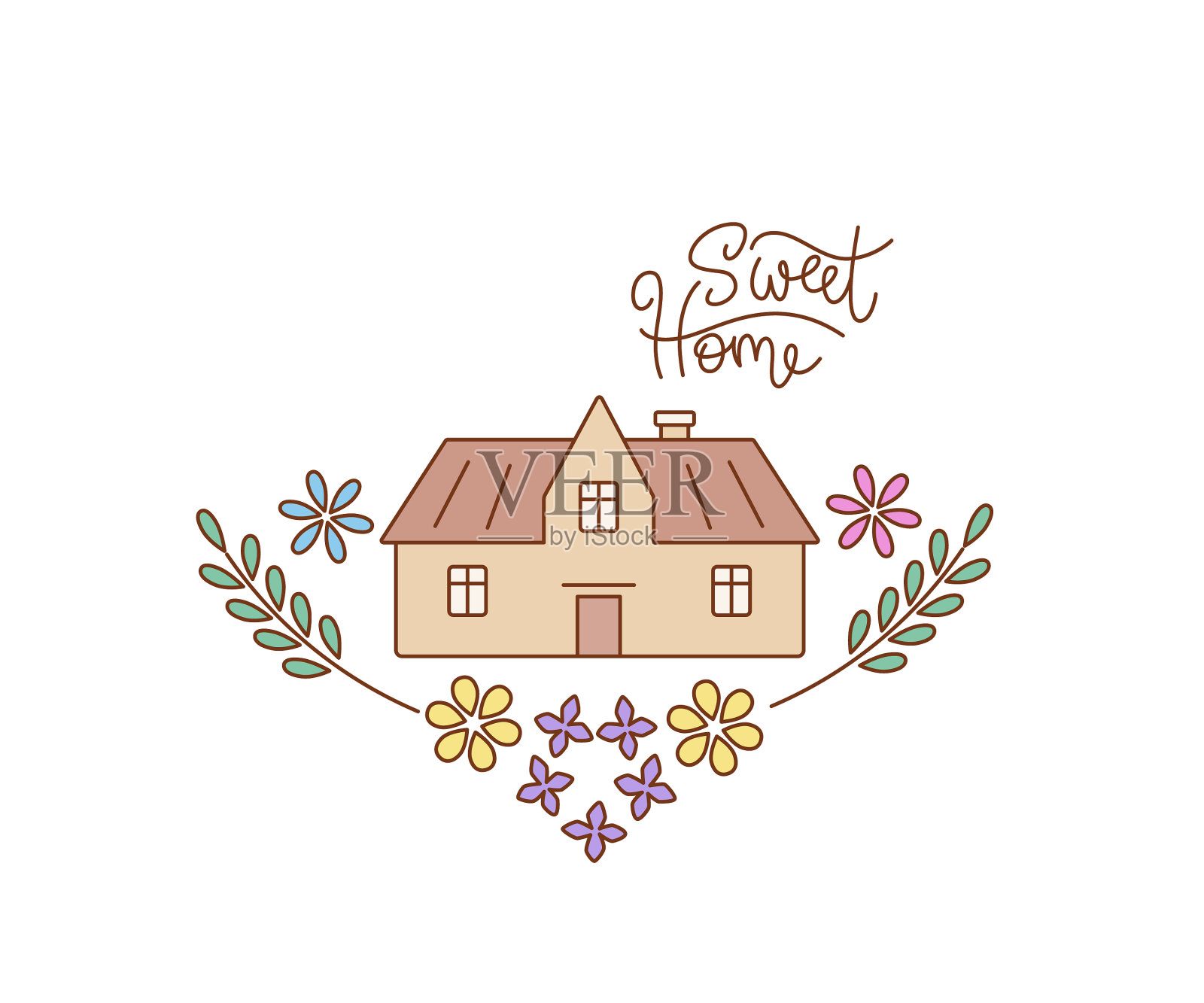 有花卉装饰的乡村别墅设计元素图片