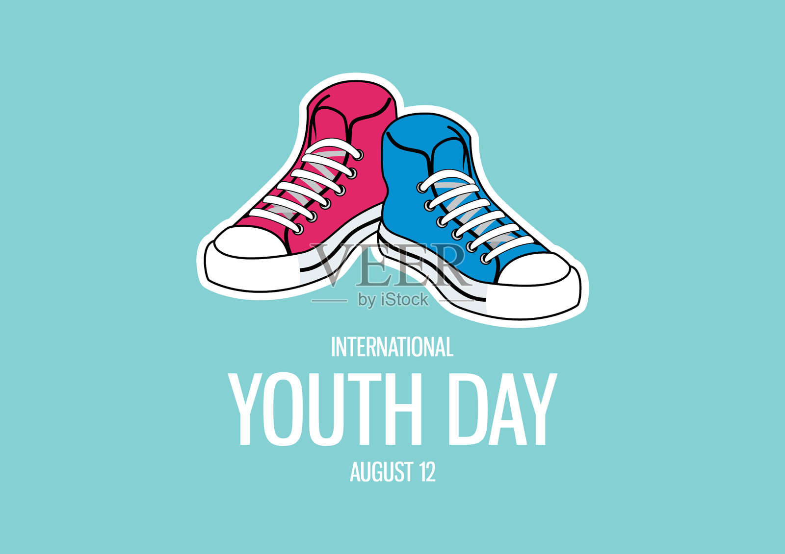 国际青年日图标插画图片素材
