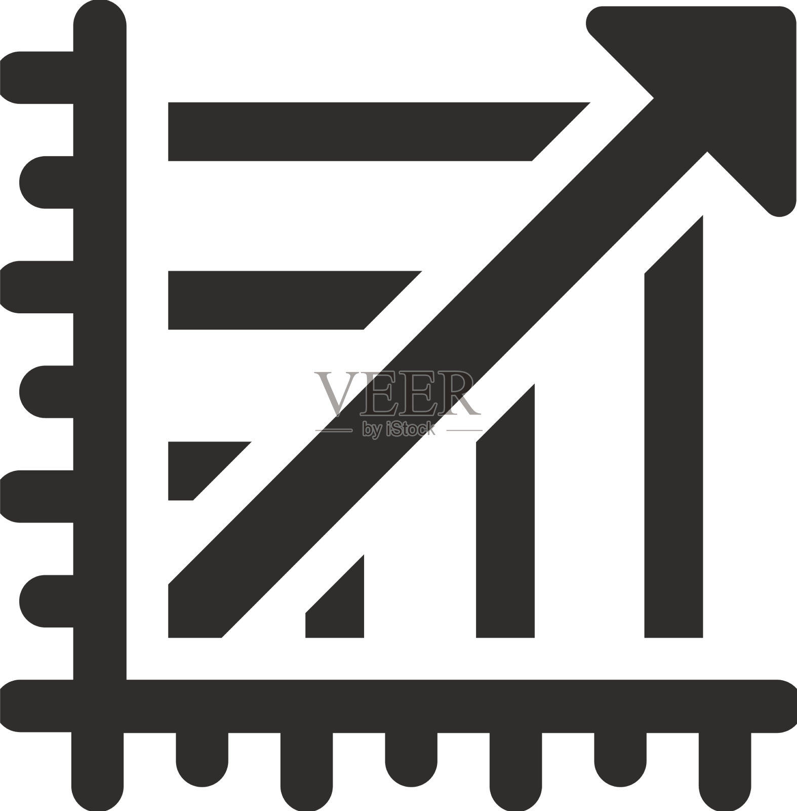 向上箭头报告图标图标素材